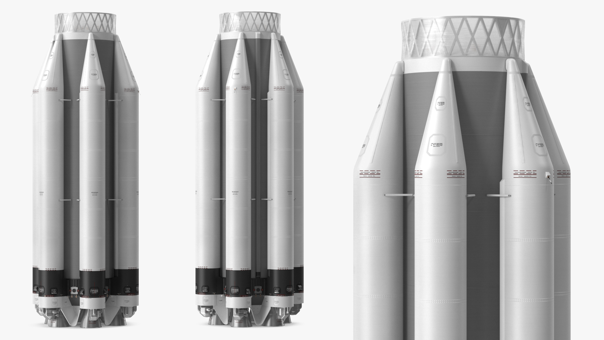 3D Proton M Rocket Stage 1 model