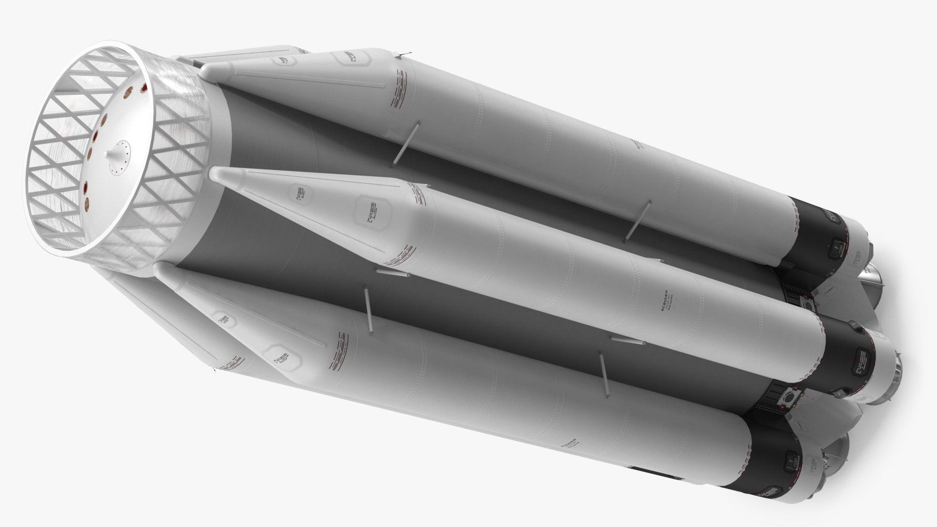 3D Proton M Rocket Stage 1 model