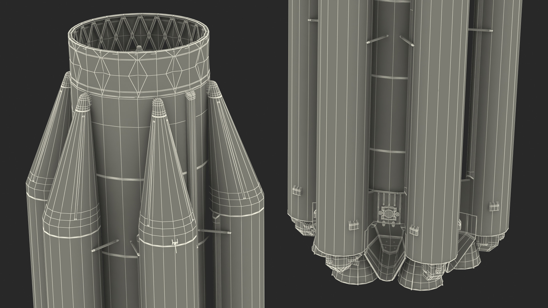 3D Proton M Rocket Stage 1 model
