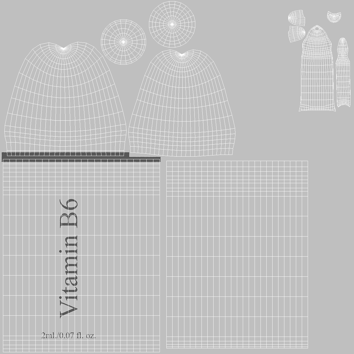 3D Vitamin B6 2ml Amber Ampoule model