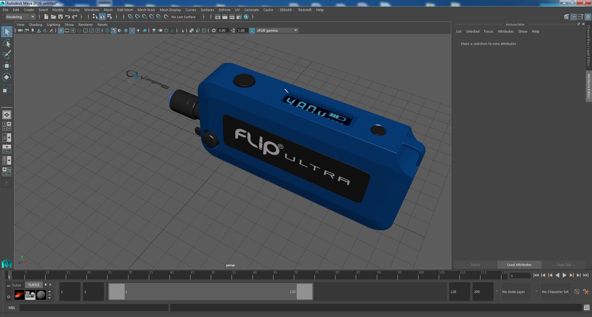 3D model Vape Pen O2VAPE Flip Ultra Unfolded Blue