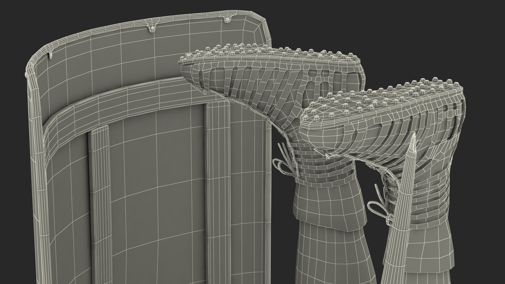 3D model Veteran Roman Legionnaire Standing with Scutum and Pilum Fur