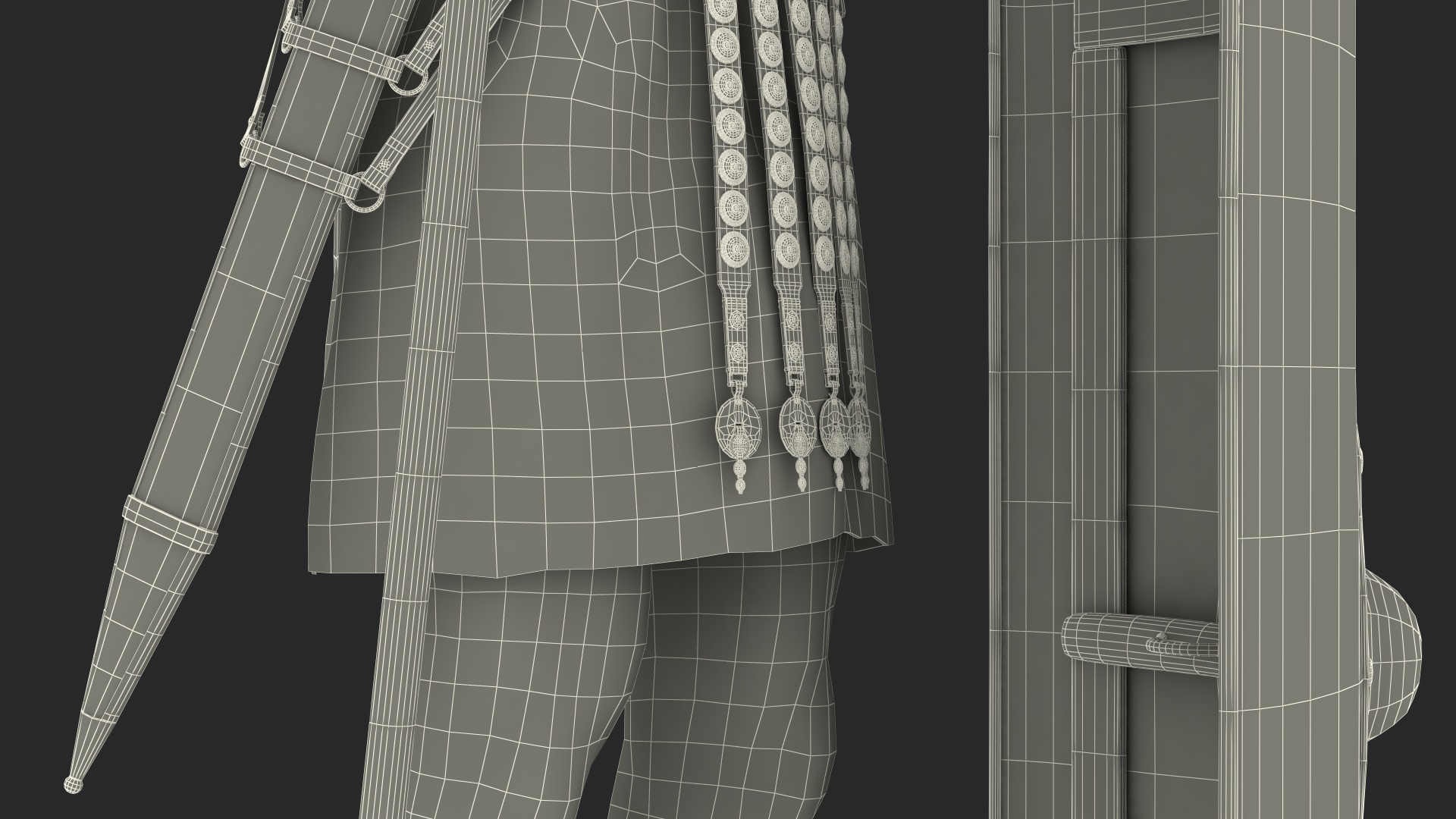 3D model Veteran Roman Legionnaire Standing with Scutum and Pilum Fur