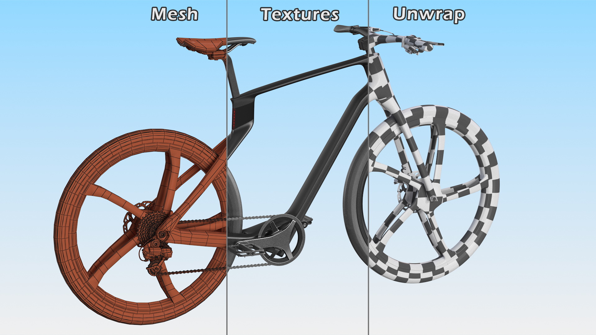 3D model Carbon Electric Road Bicycle Rigged