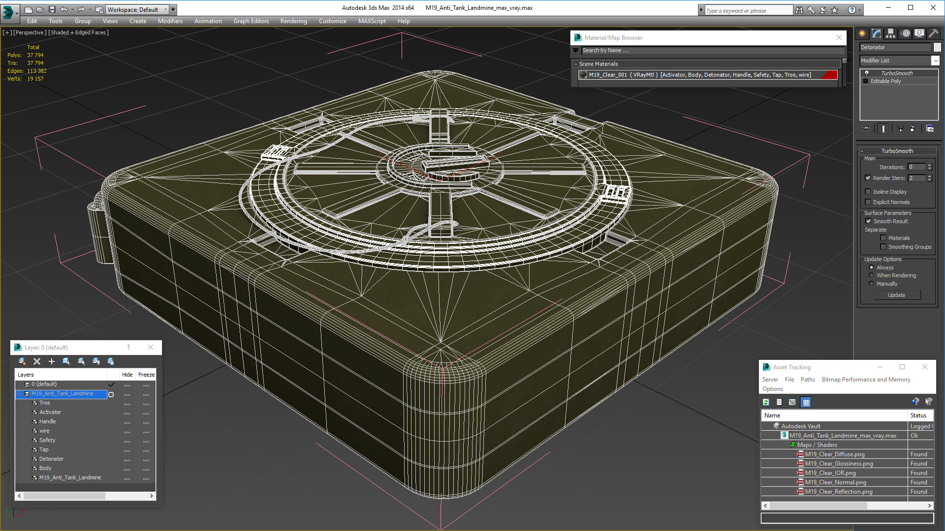 M19 Anti Tank Landmine 3D
