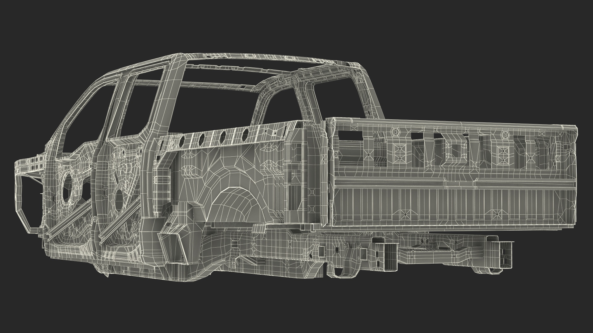 Car Frame Pickup without Hood 3D model