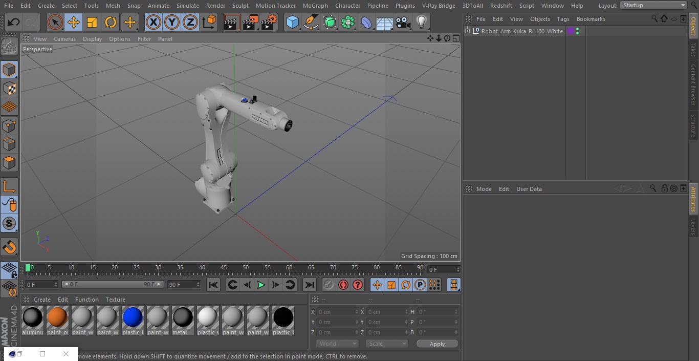 3D Robot Arm Kuka R1100 White