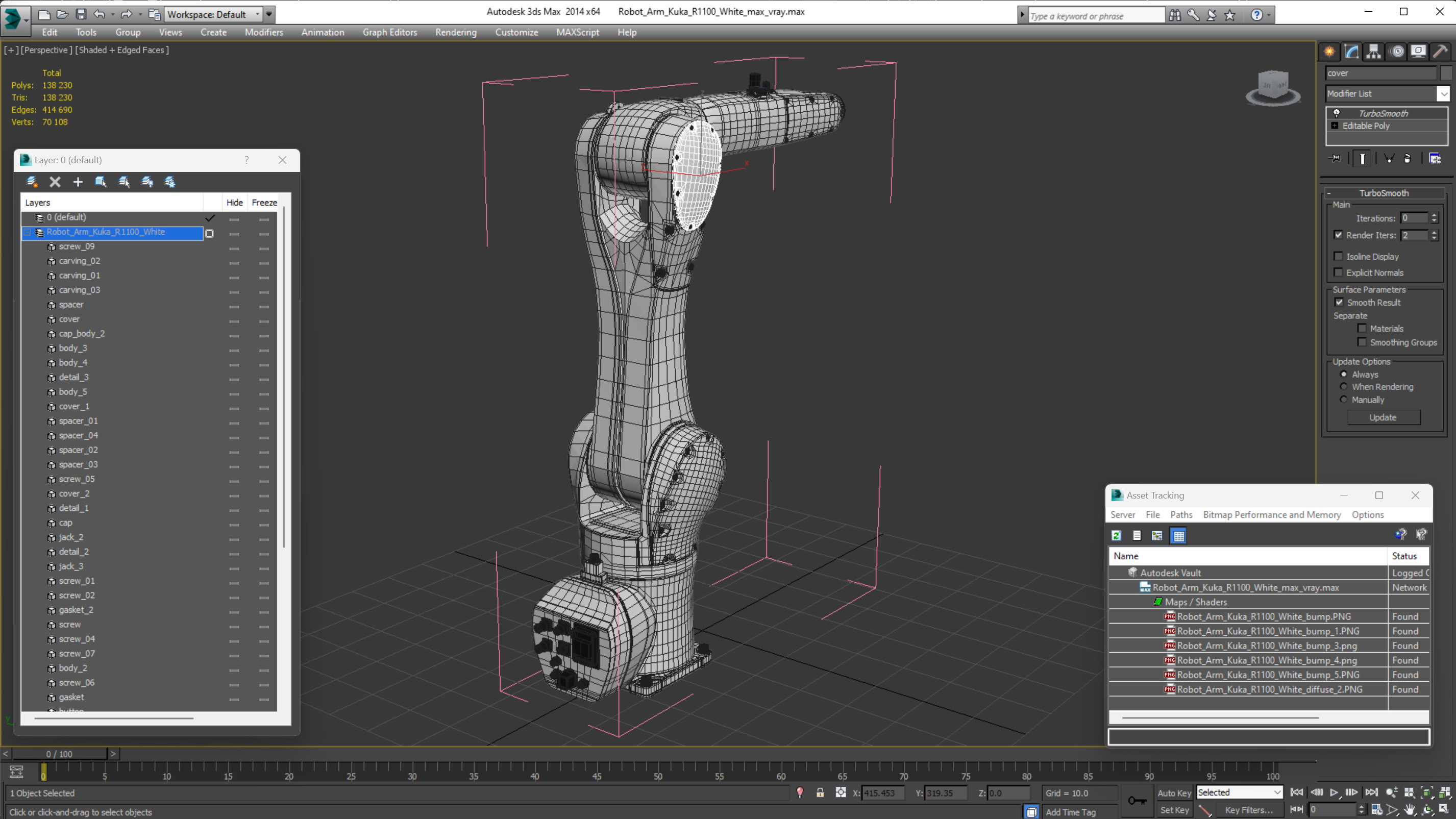 3D Robot Arm Kuka R1100 White