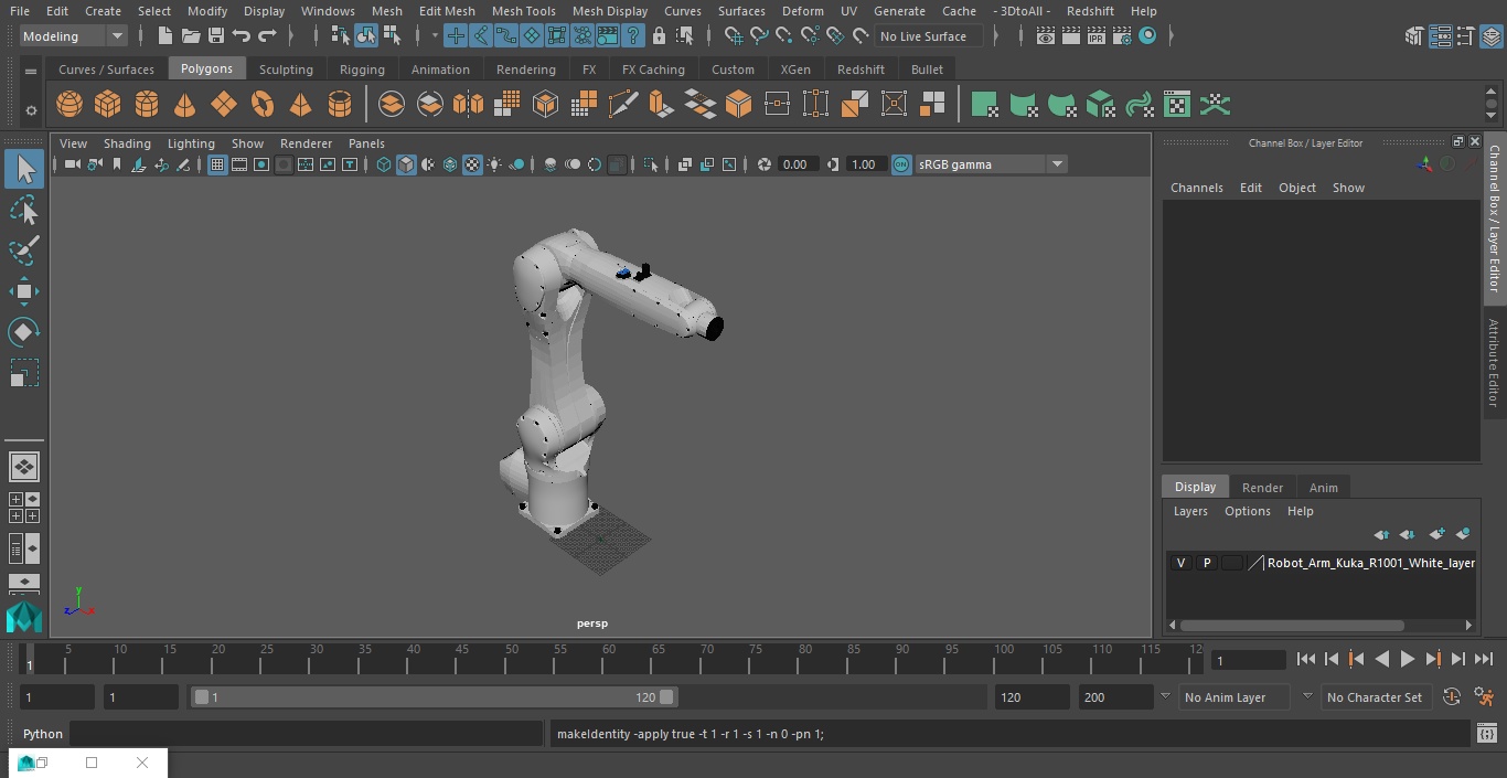 3D Robot Arm Kuka R1100 White