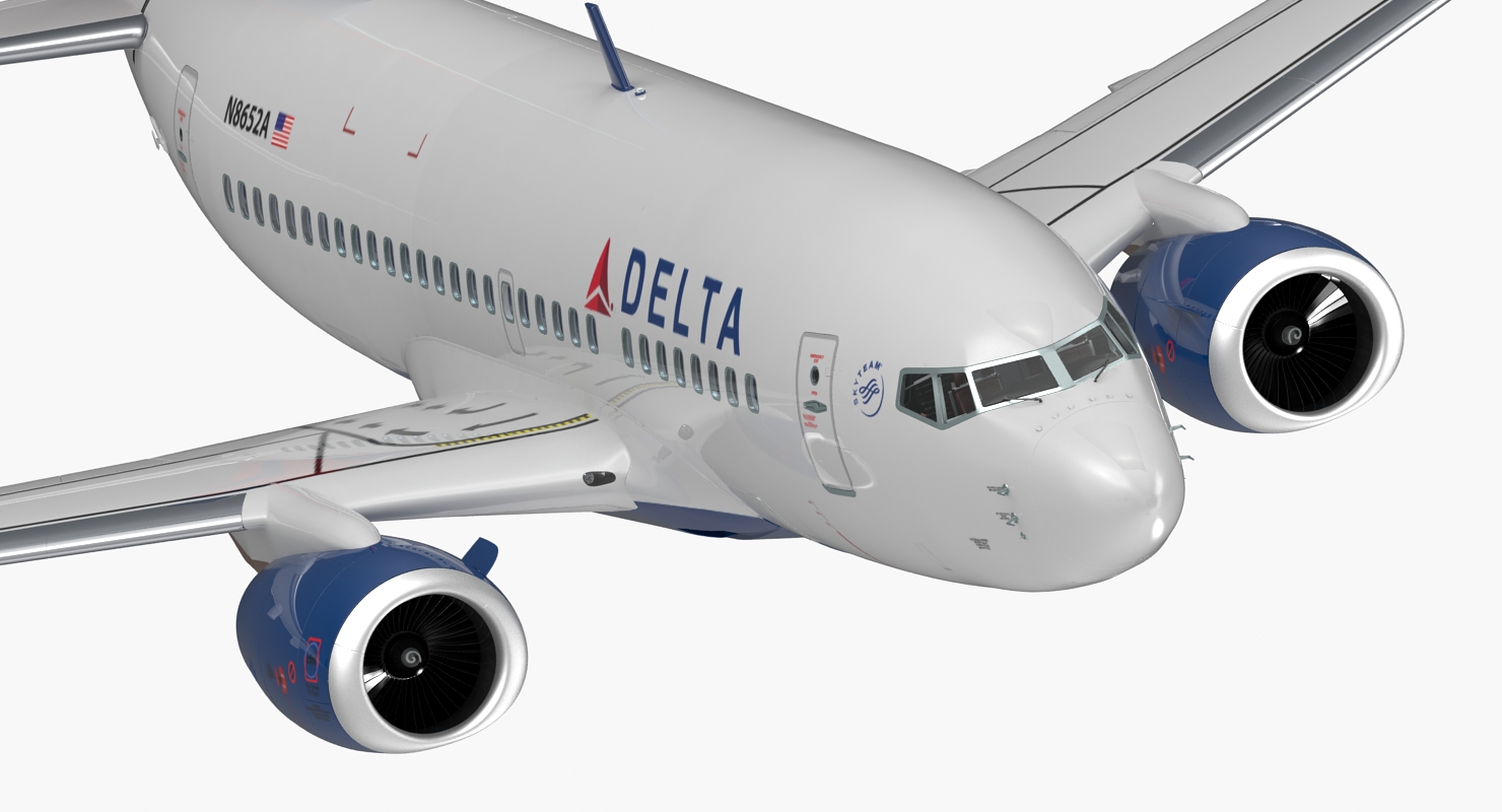 Boeing 737 600 with Interior Delta Air Lines 3D model