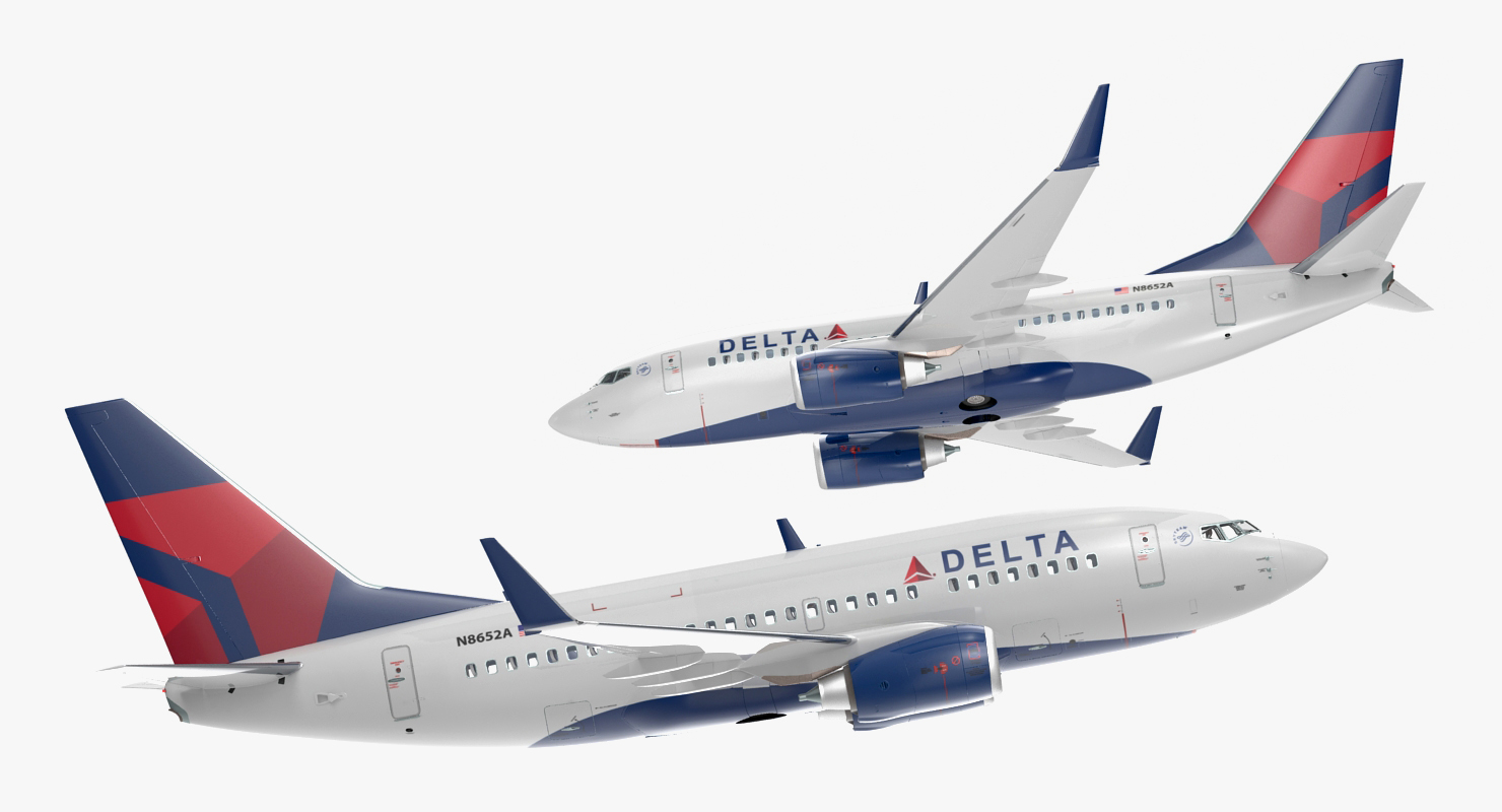 Boeing 737 600 with Interior Delta Air Lines 3D model