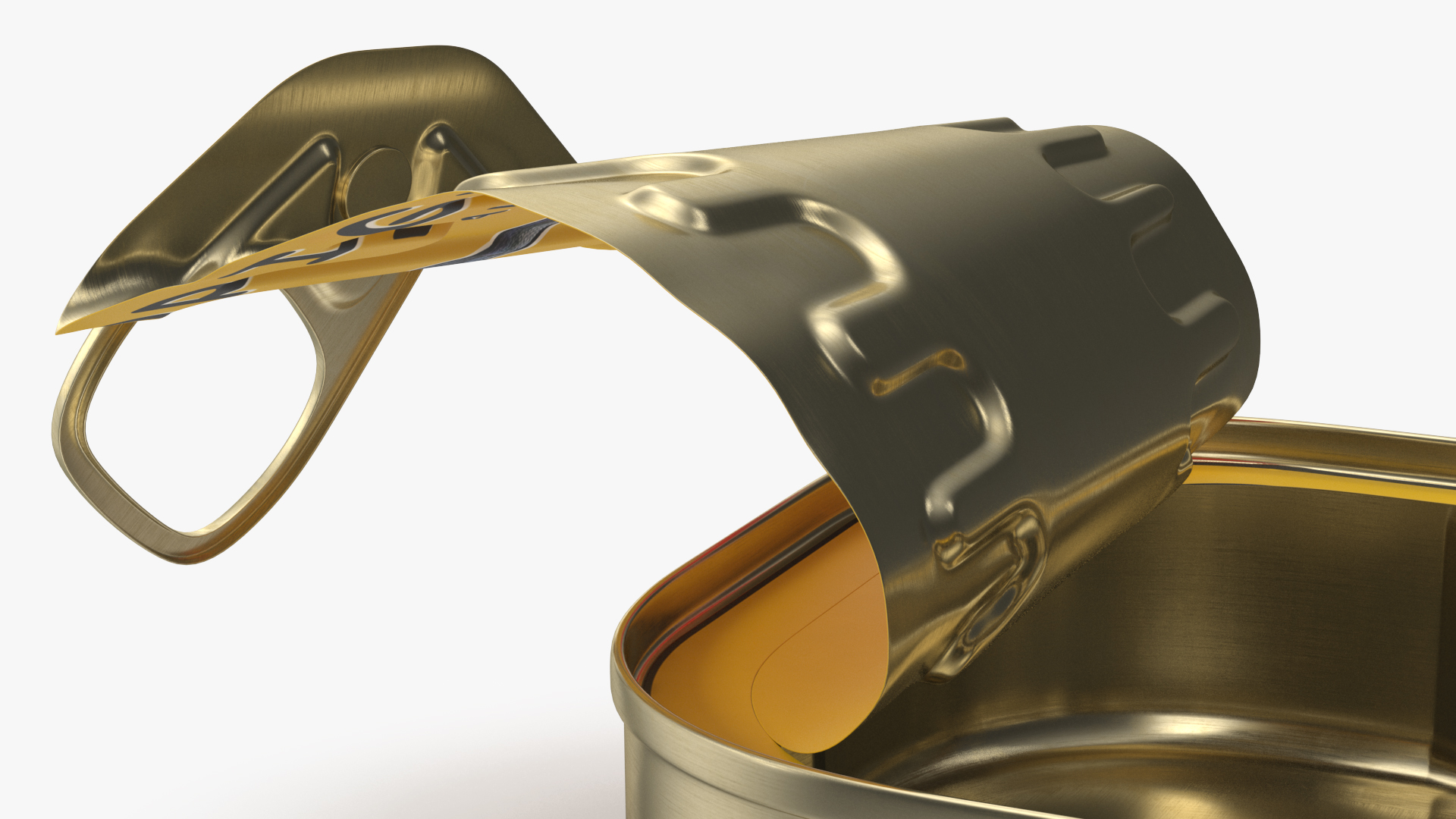 3D Open Empty Rectangular Sardine Tin Can model