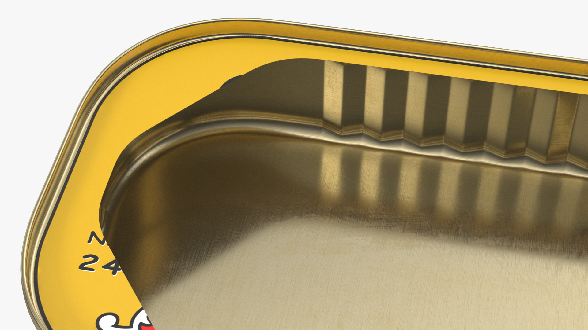 3D Open Empty Rectangular Sardine Tin Can model