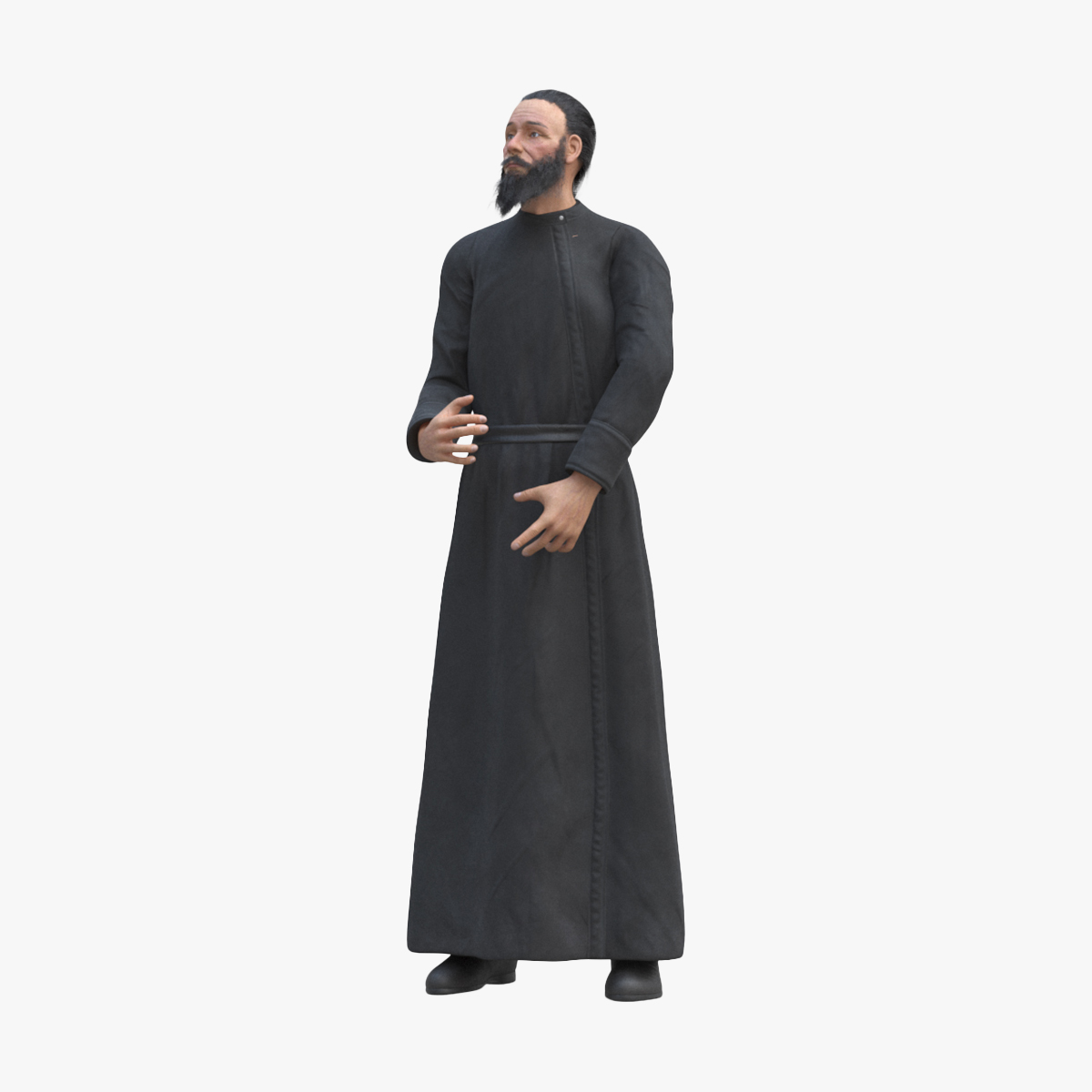 Orthodox Church Monk Wearing Robe Rigged for Maya 3D model