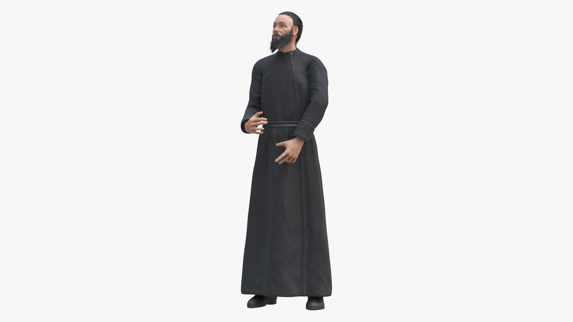 Orthodox Church Monk Wearing Robe Rigged for Maya 3D model