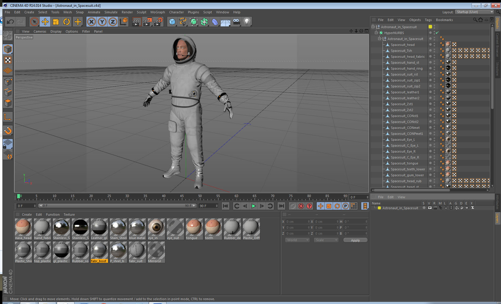 Astronaut in Spacesuit 3D