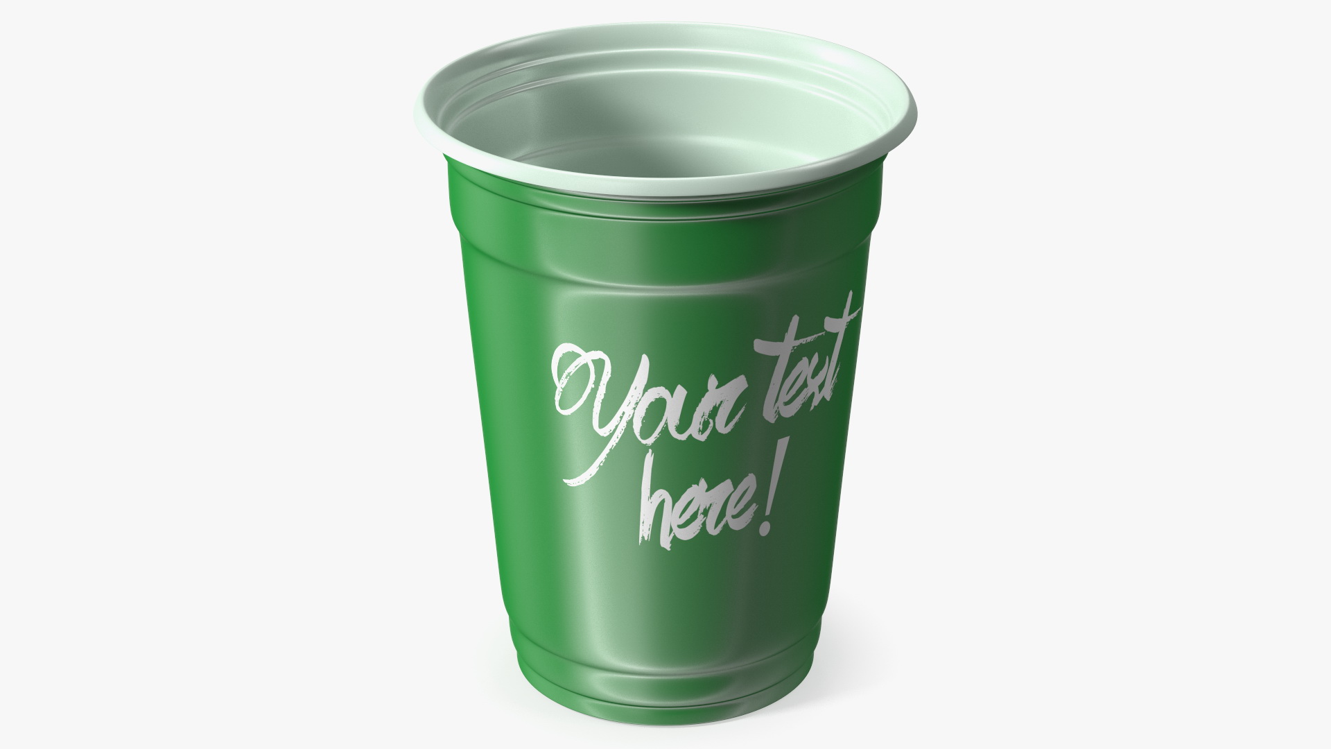 Plastic Cup Your Text Green 3D