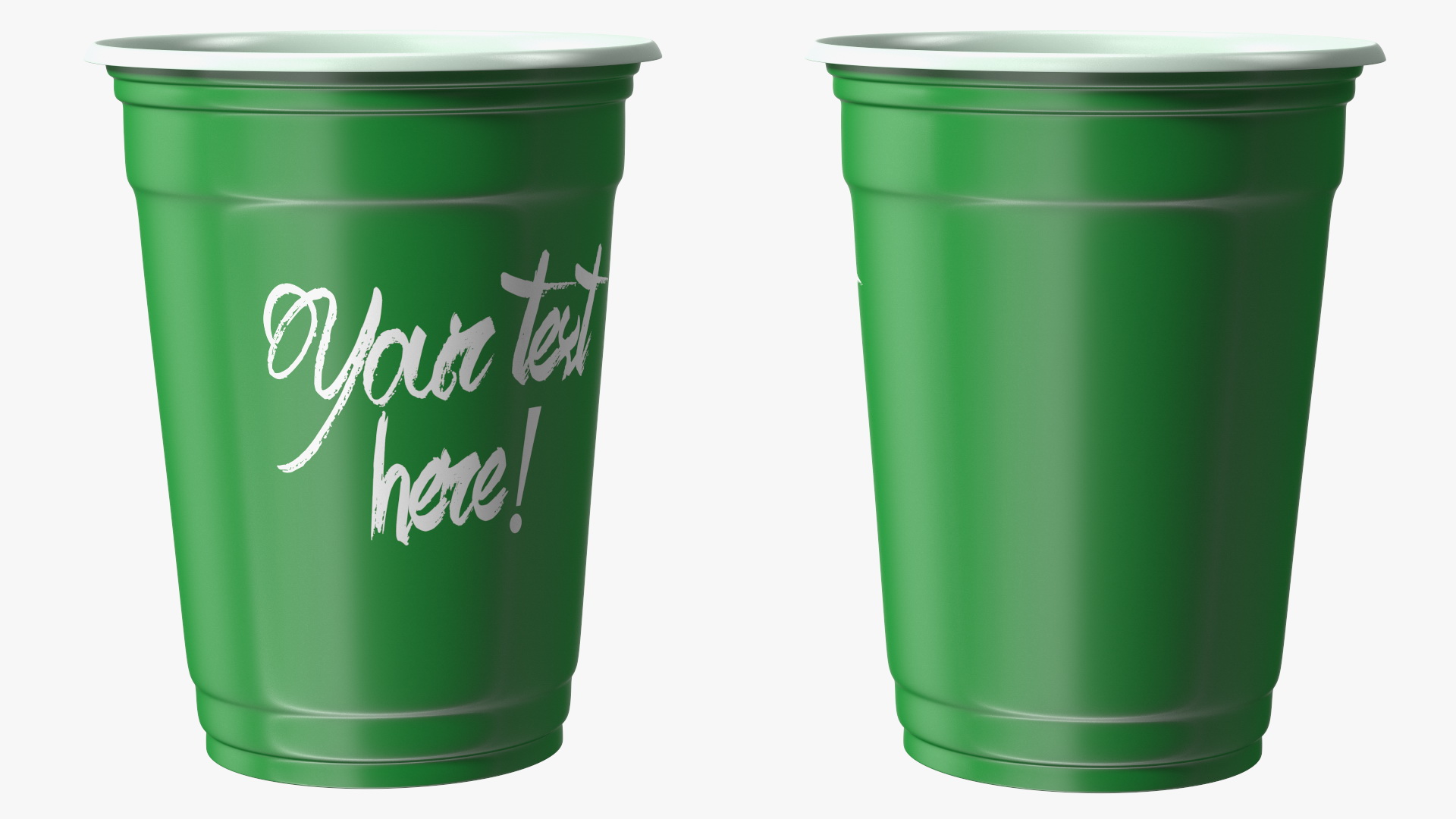 Plastic Cup Your Text Green 3D