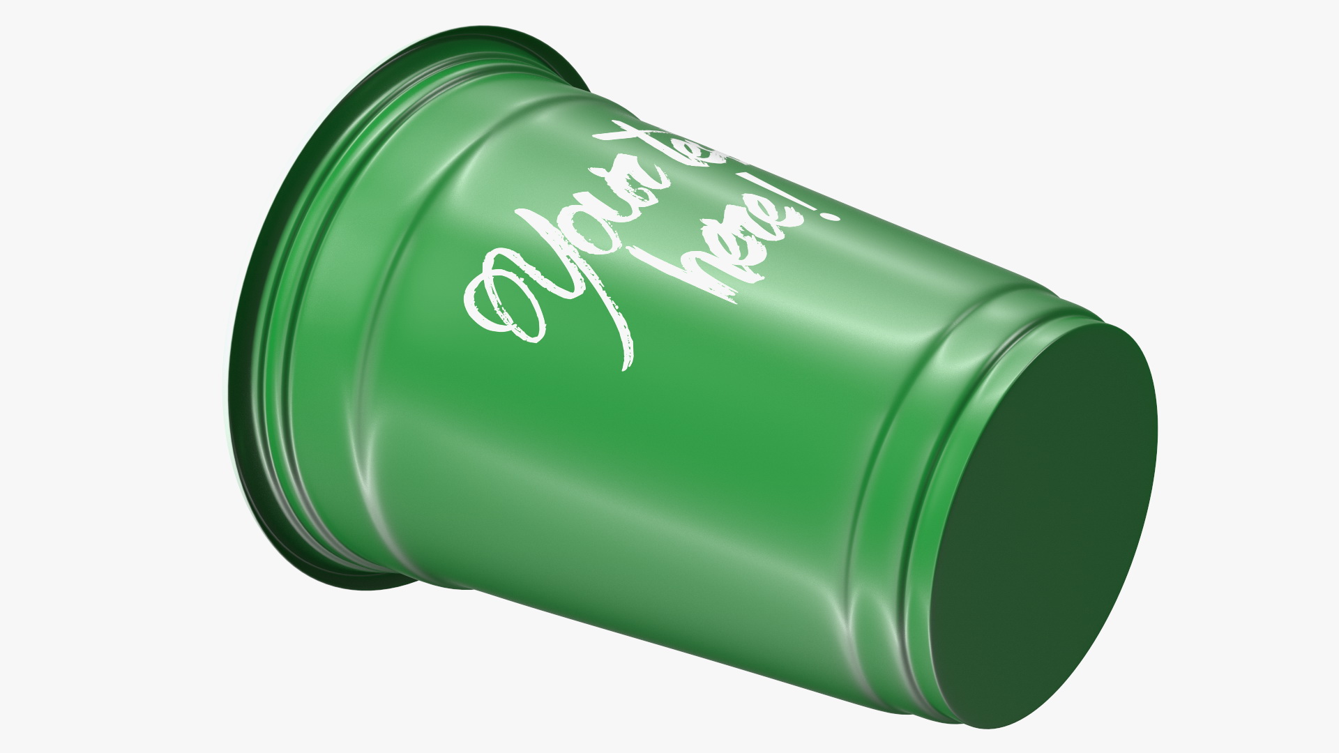 Plastic Cup Your Text Green 3D
