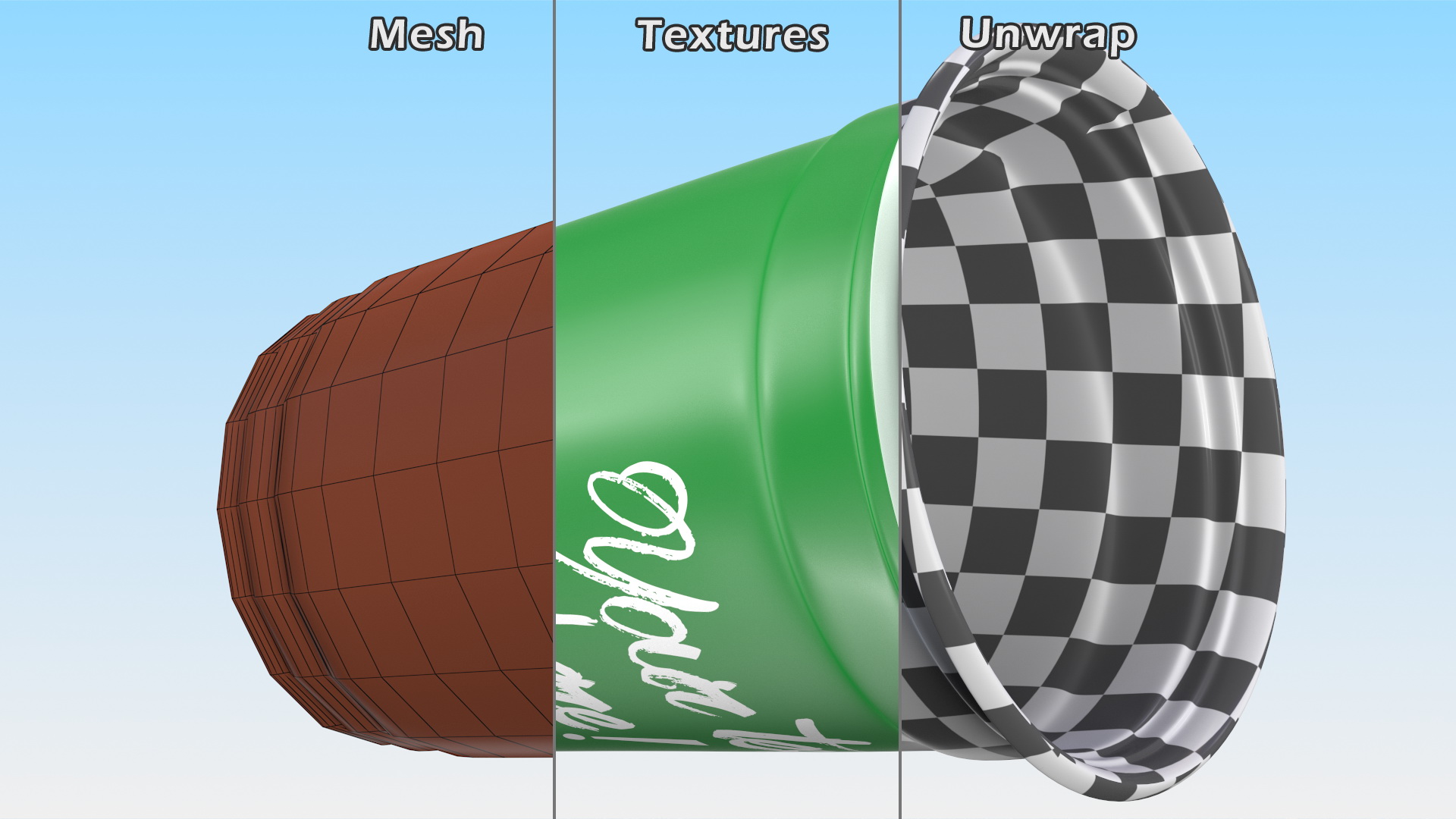 Plastic Cup Your Text Green 3D