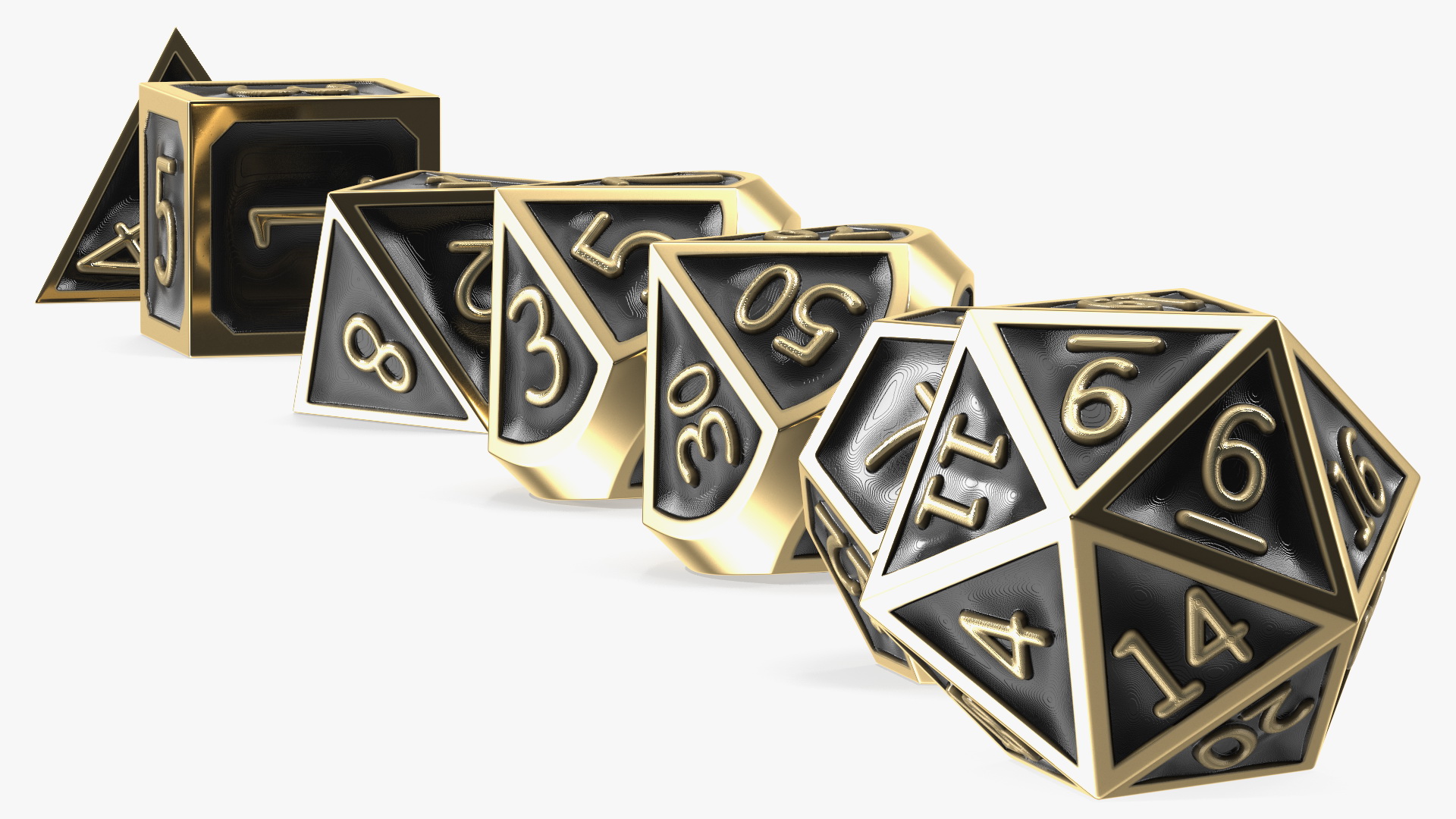 DND Dice Set Bronze 3D model