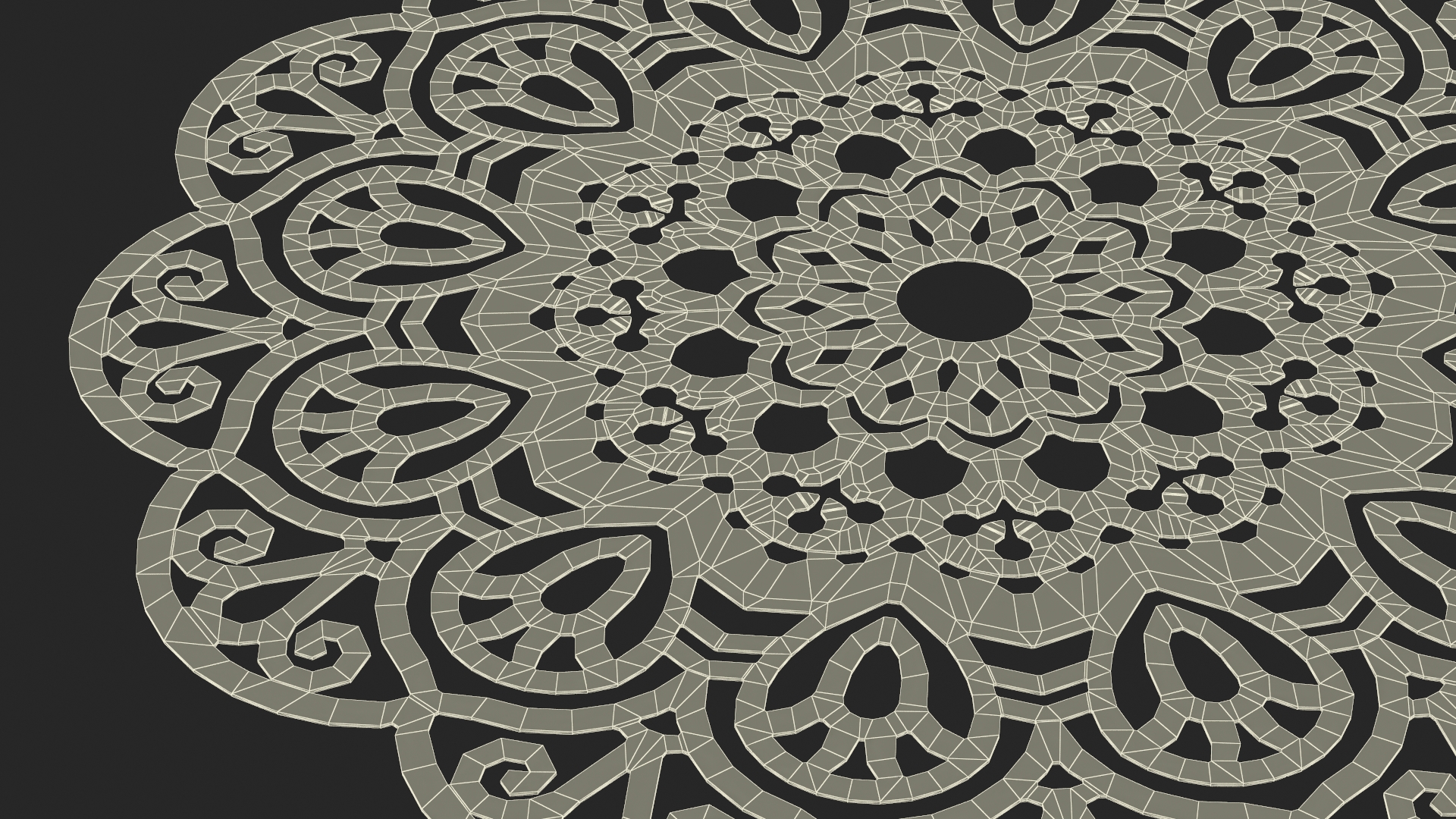 3D Decorative Round Lace Paper Doilie Red model