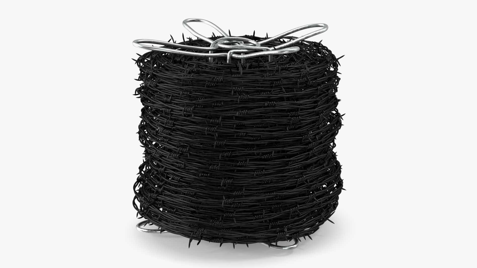Barbed Wire Roll Black 3D
