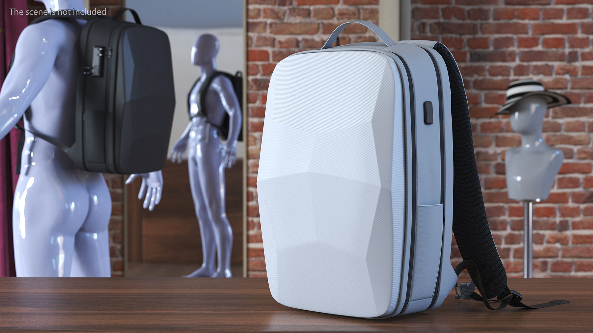 3D Gaming Laptop Hard Shell Backpack Grey model