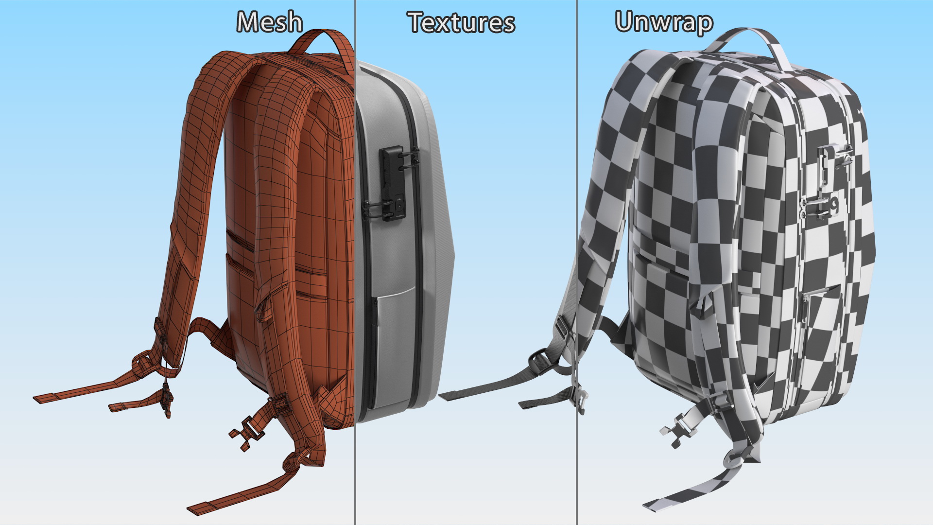 3D Gaming Laptop Hard Shell Backpack Grey model