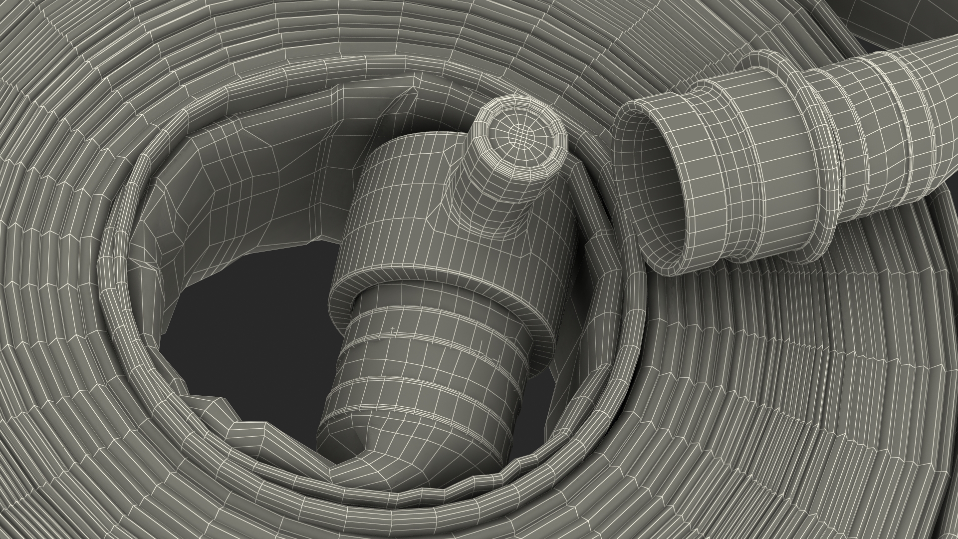 3D Neatly Coiled Fire Hose Used model