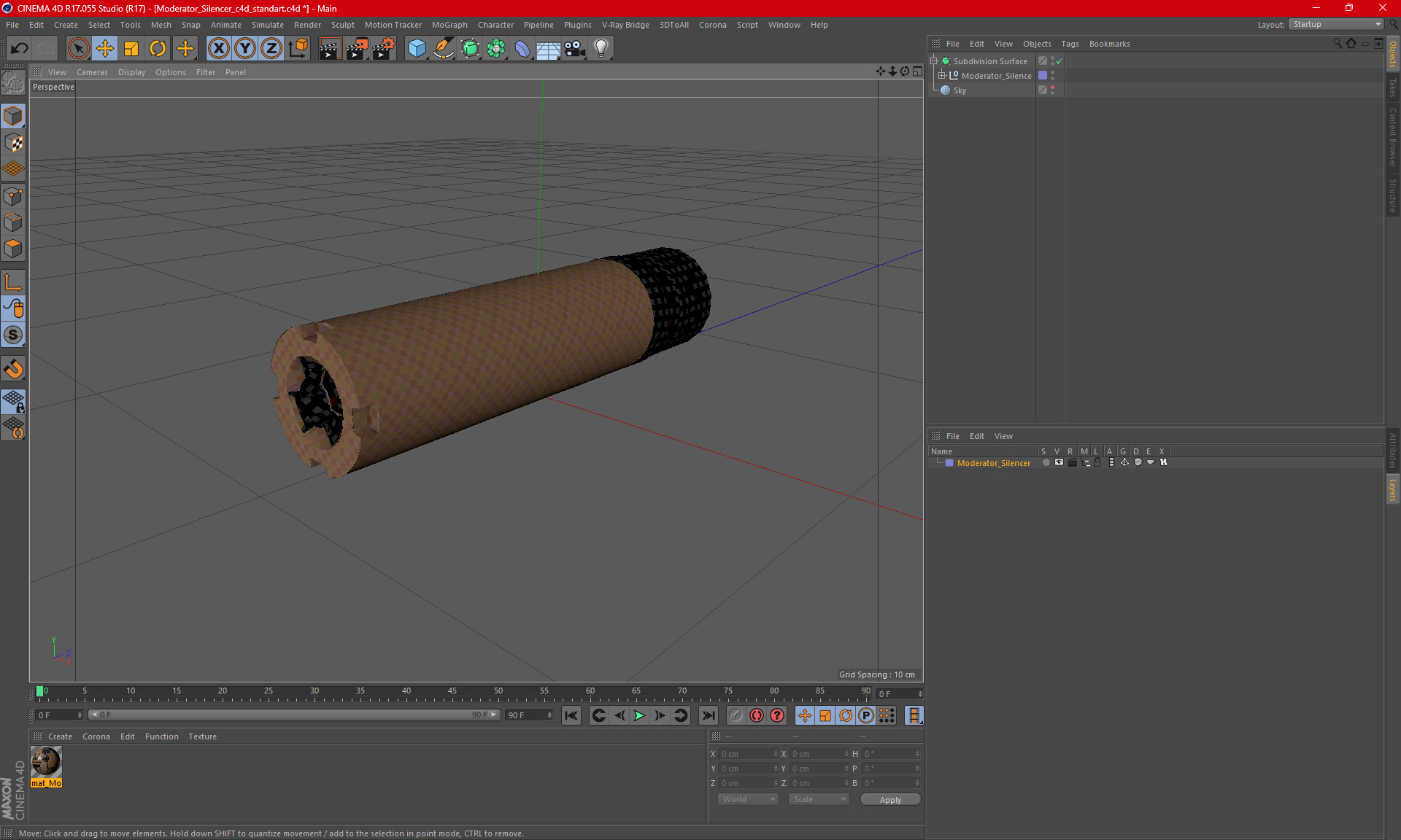 3D Moderator Silencer model