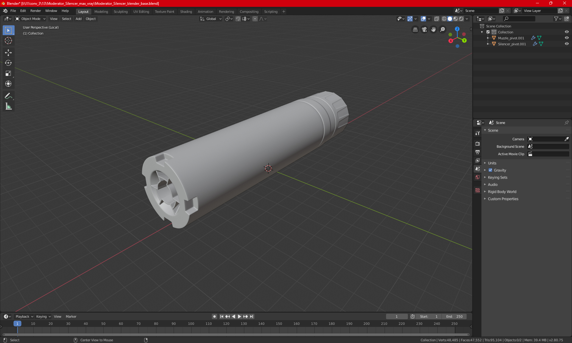 3D Moderator Silencer model