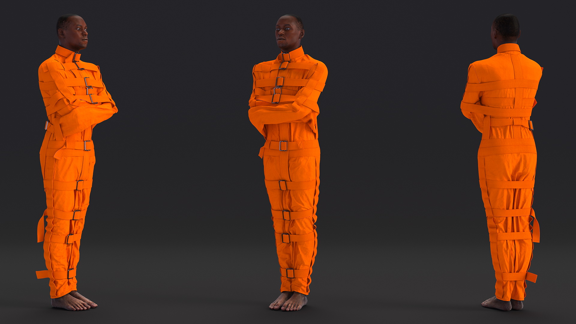 African American Male Figure in Straitjacket 3D model