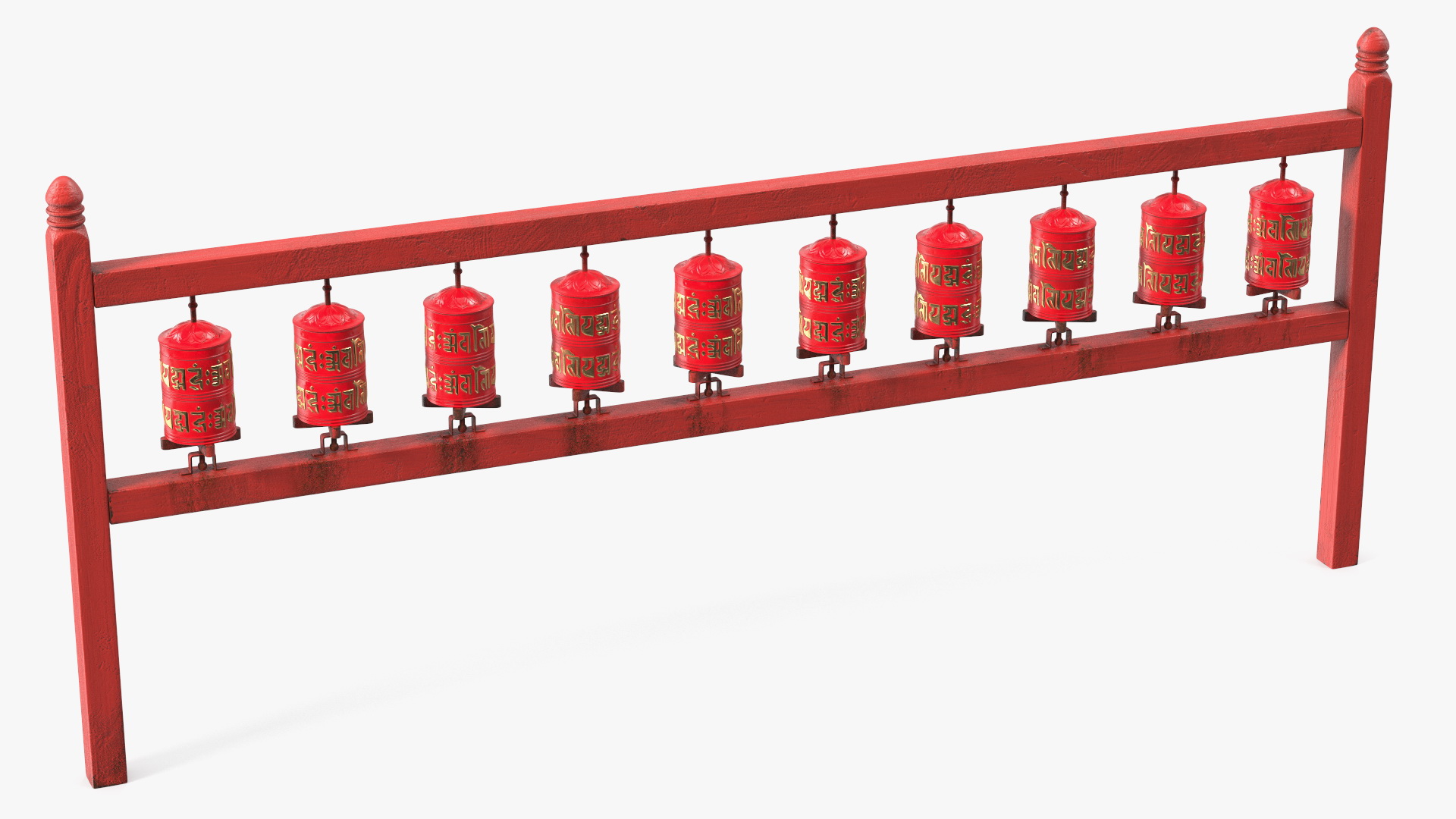 3D Red Prayer Wheel