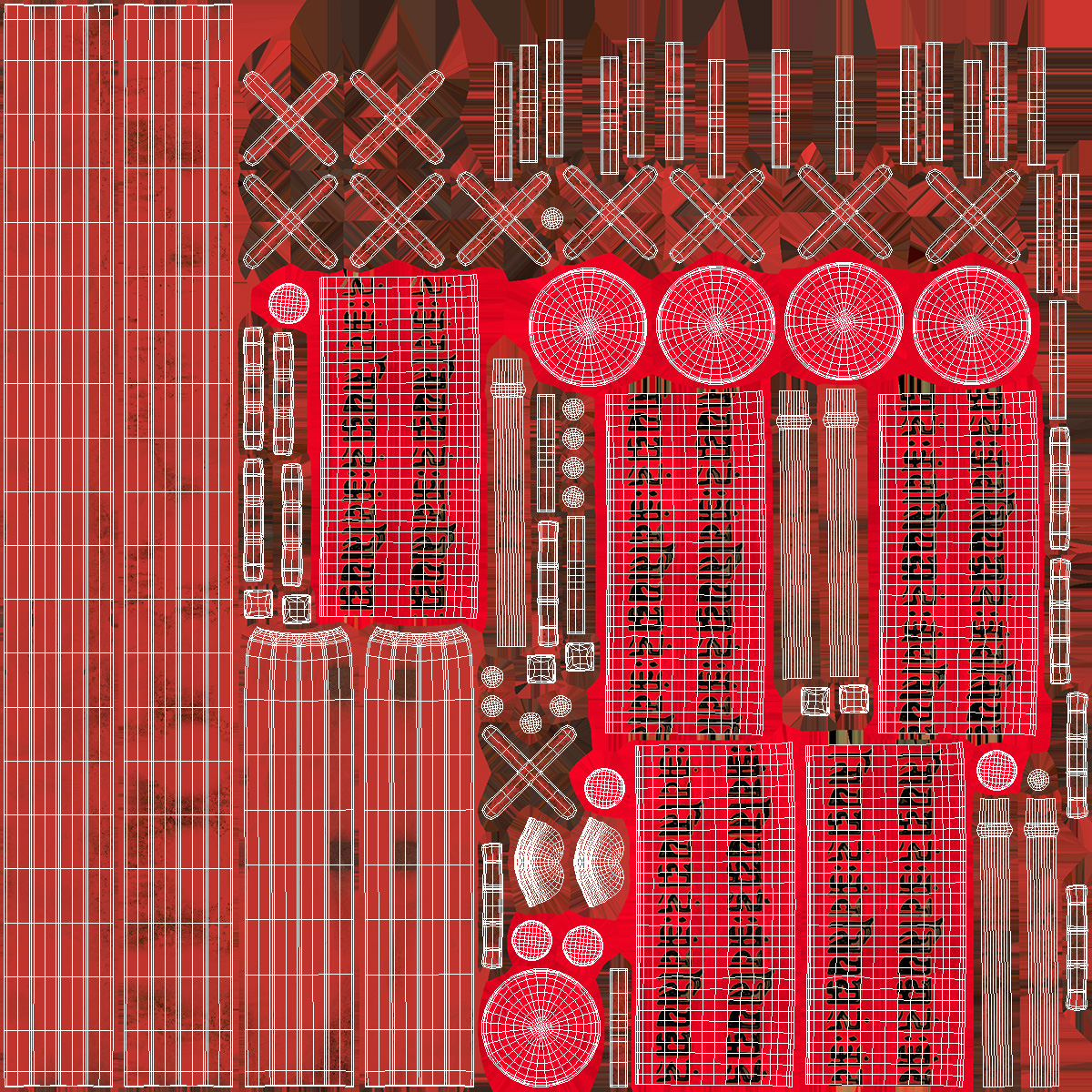 3D Red Prayer Wheel