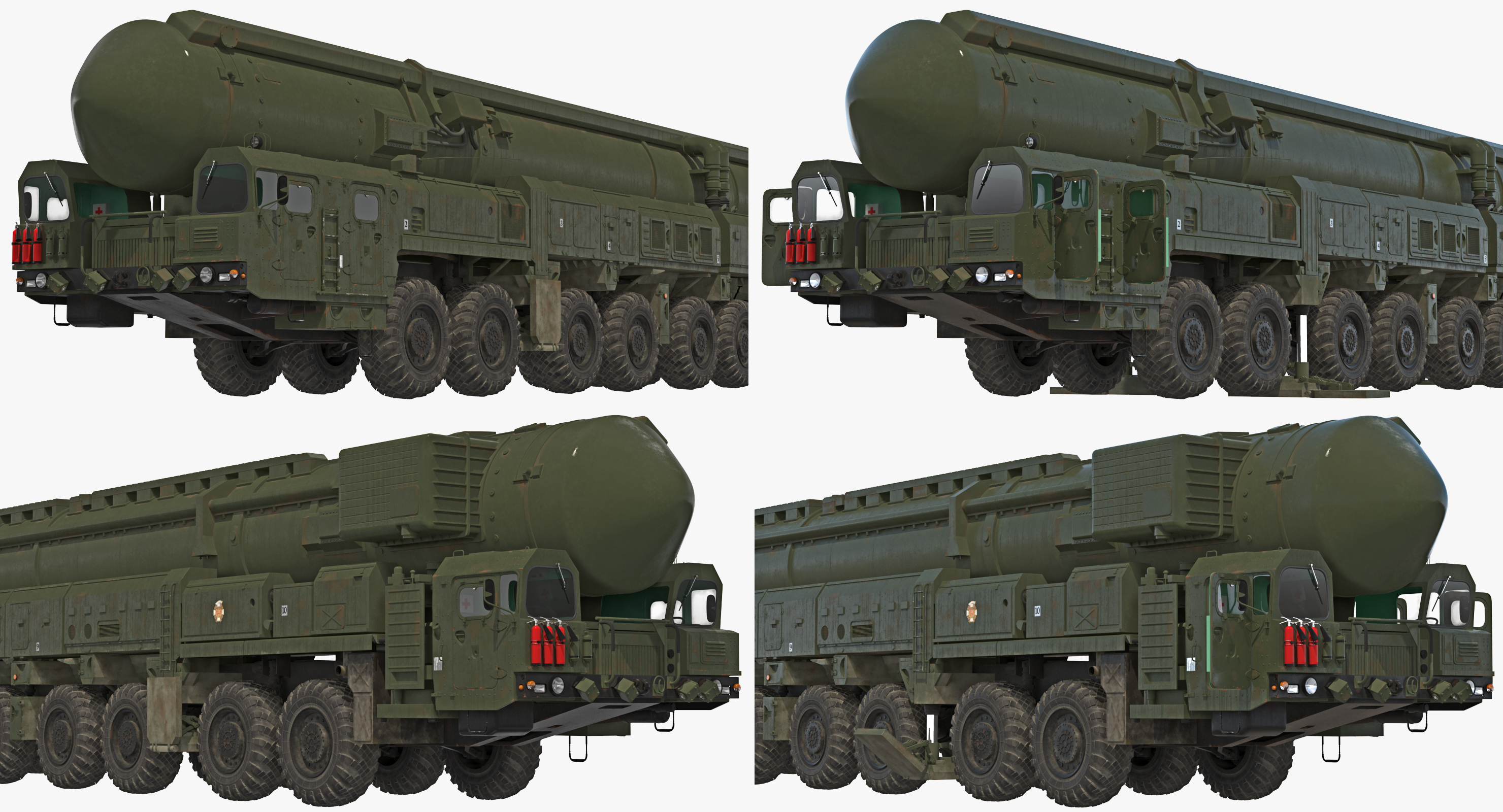 3D RT 2PM Topol Mobile Intercontinental Ballistic Missile Rigged