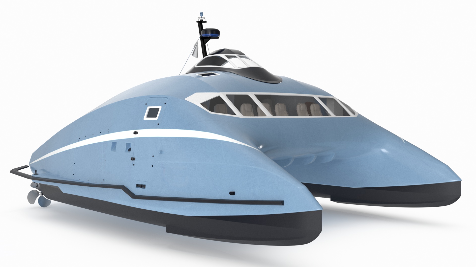 Luxury Catamaran Ferry 3D