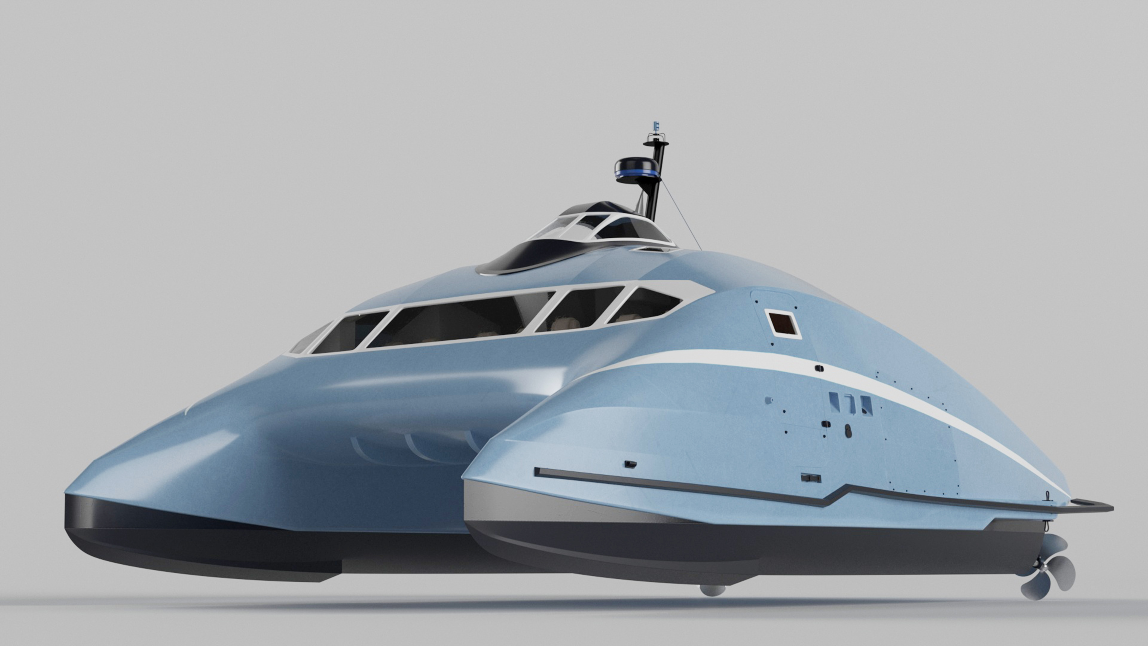 Luxury Catamaran Ferry 3D