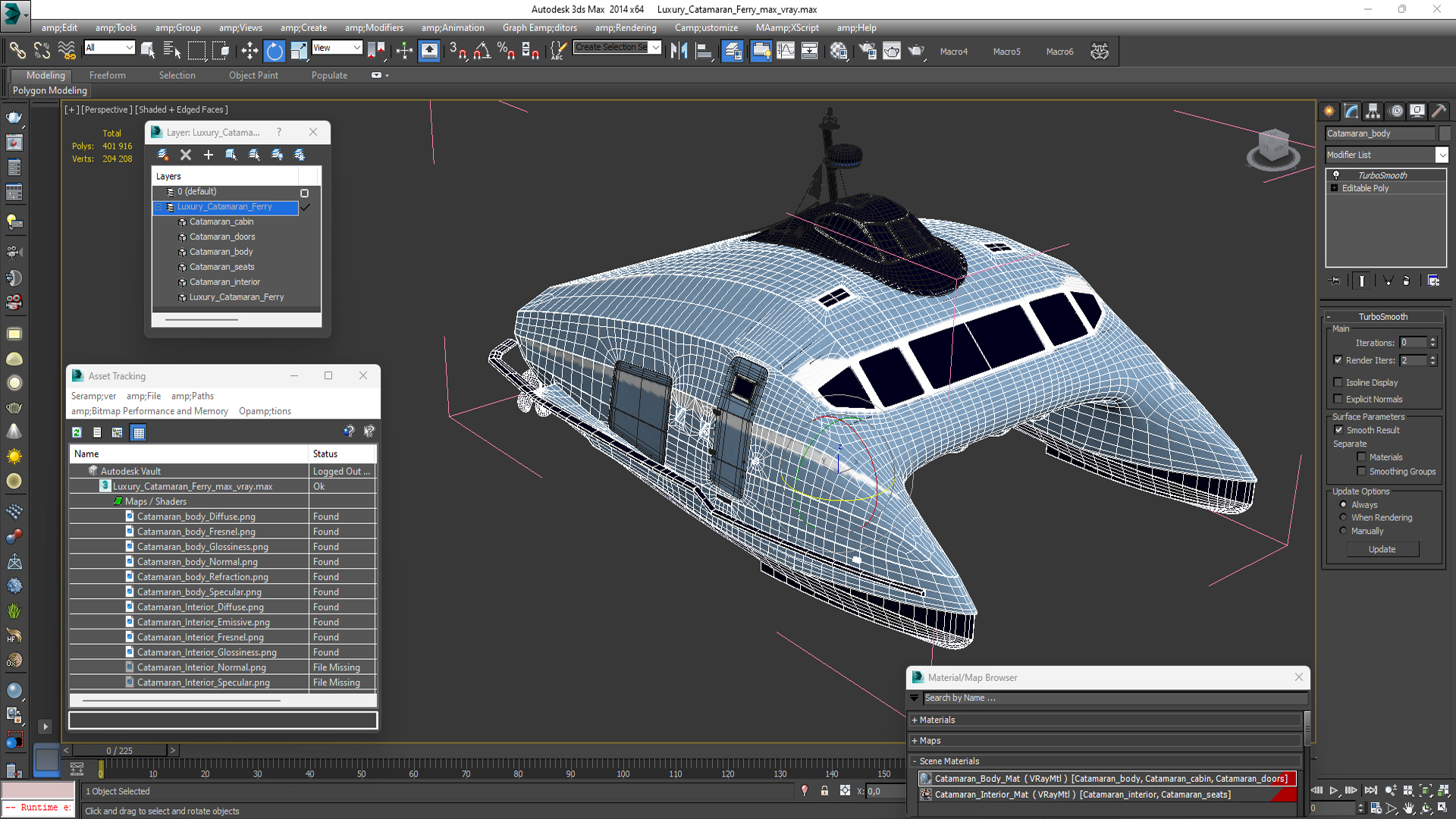 Luxury Catamaran Ferry 3D