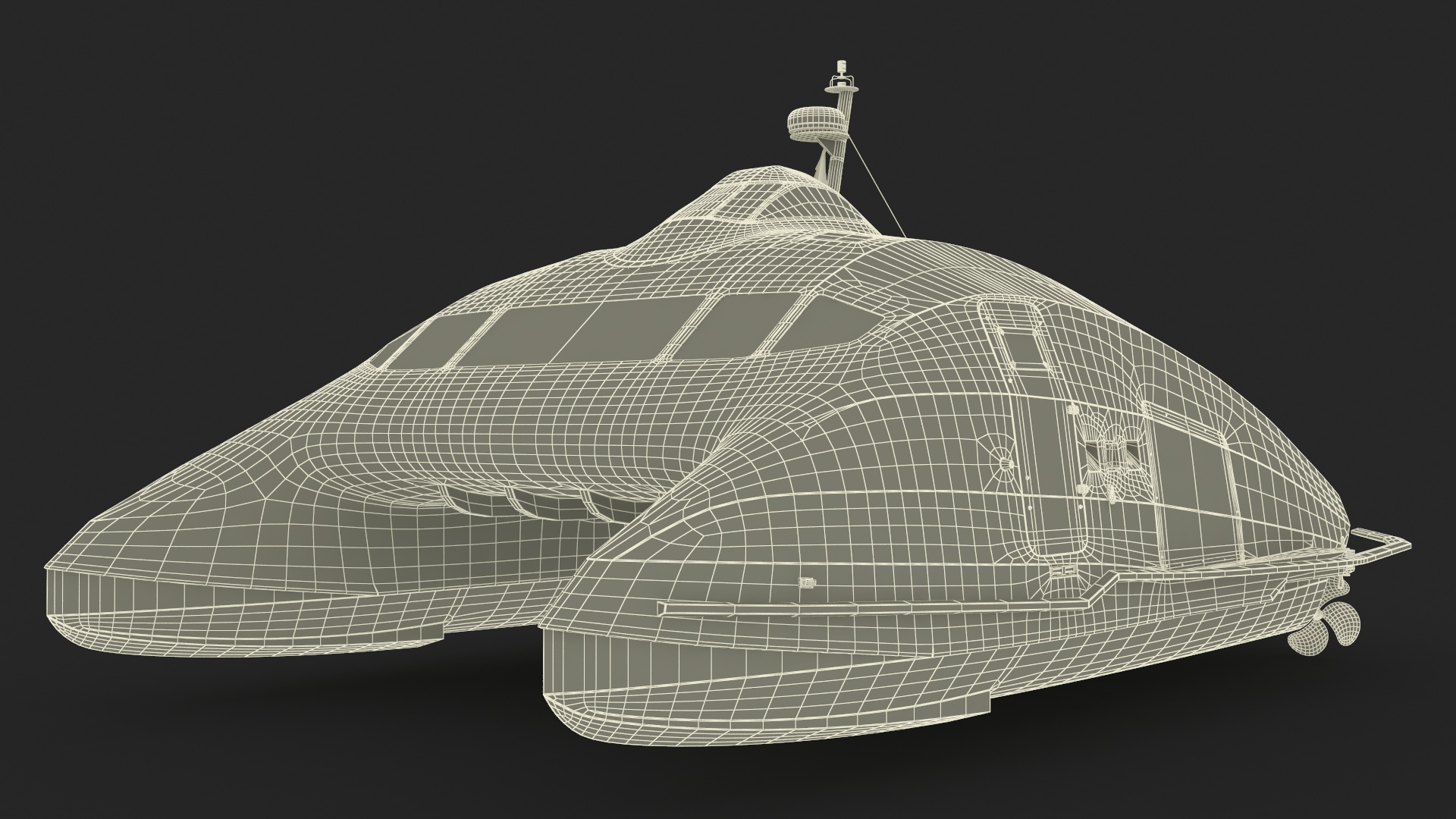 Luxury Catamaran Ferry 3D