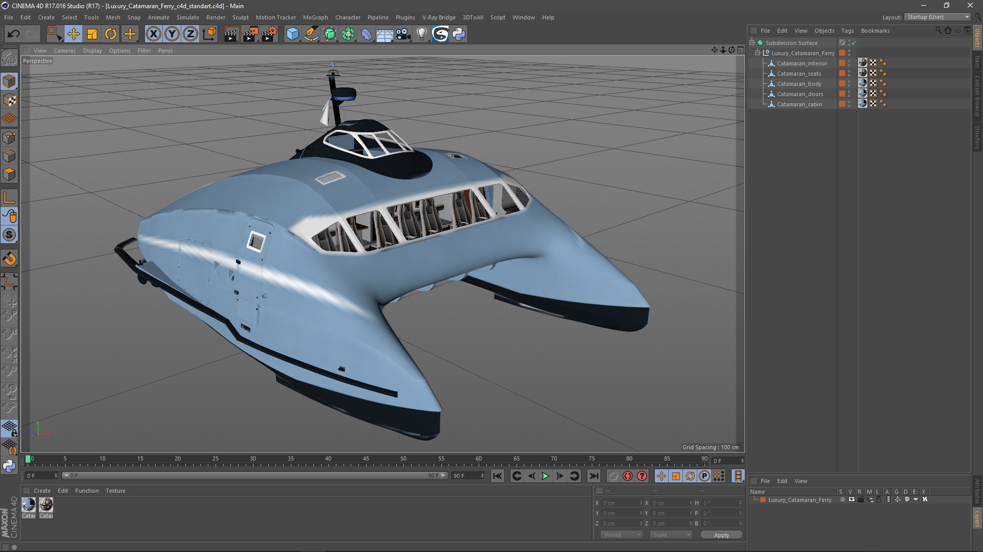 Luxury Catamaran Ferry 3D