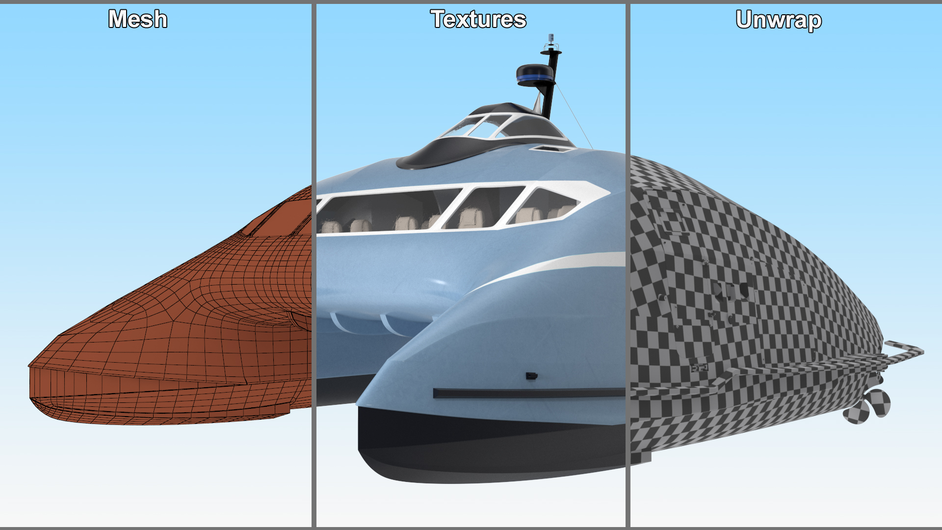Luxury Catamaran Ferry 3D