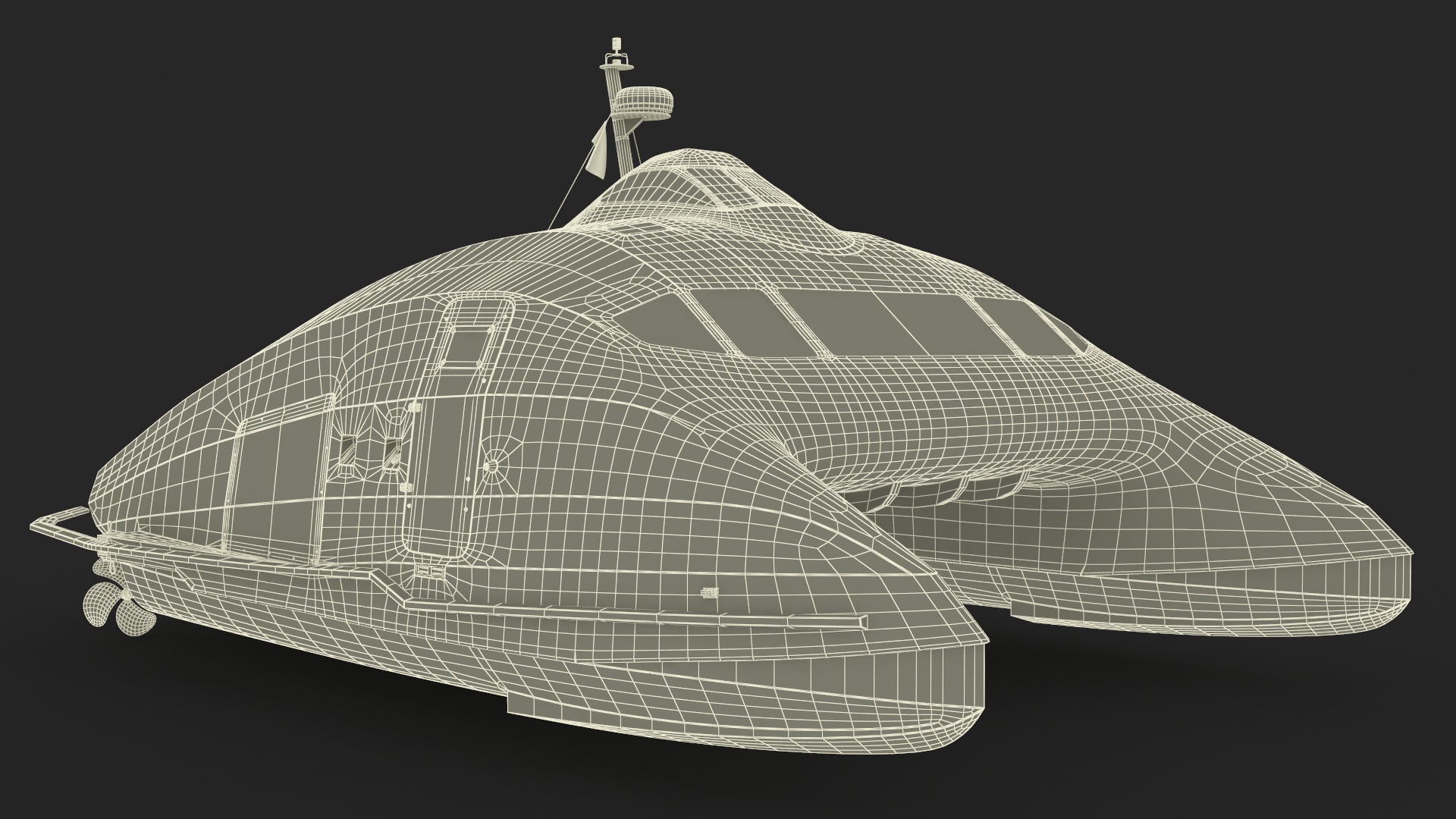 Luxury Catamaran Ferry 3D