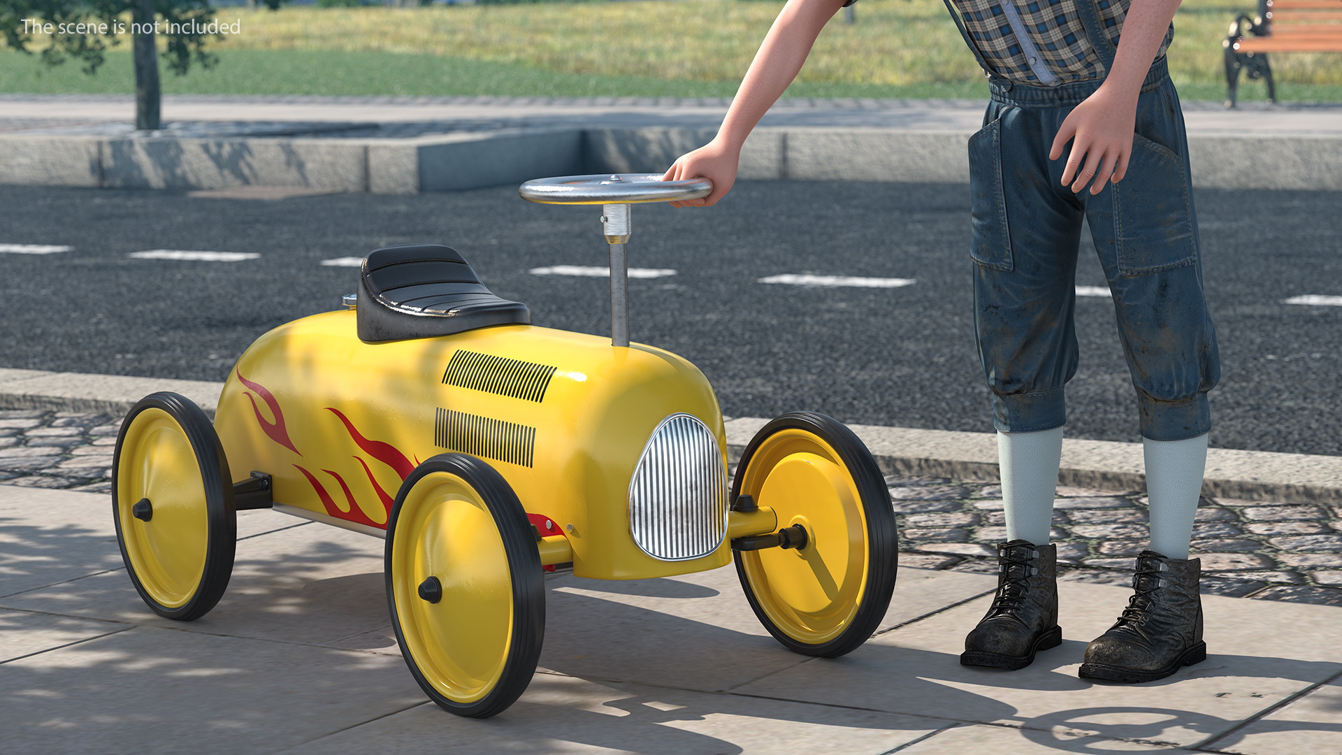 3D Vintage Push Car