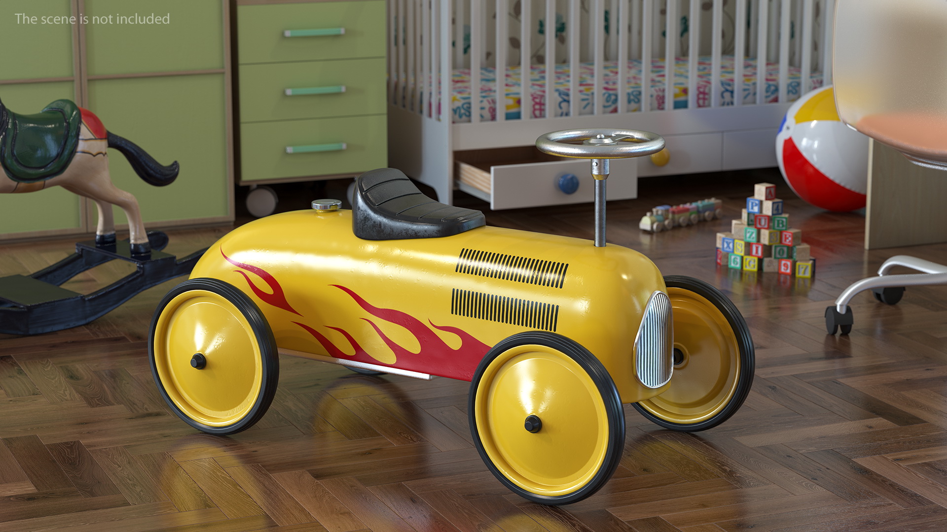 3D Vintage Push Car
