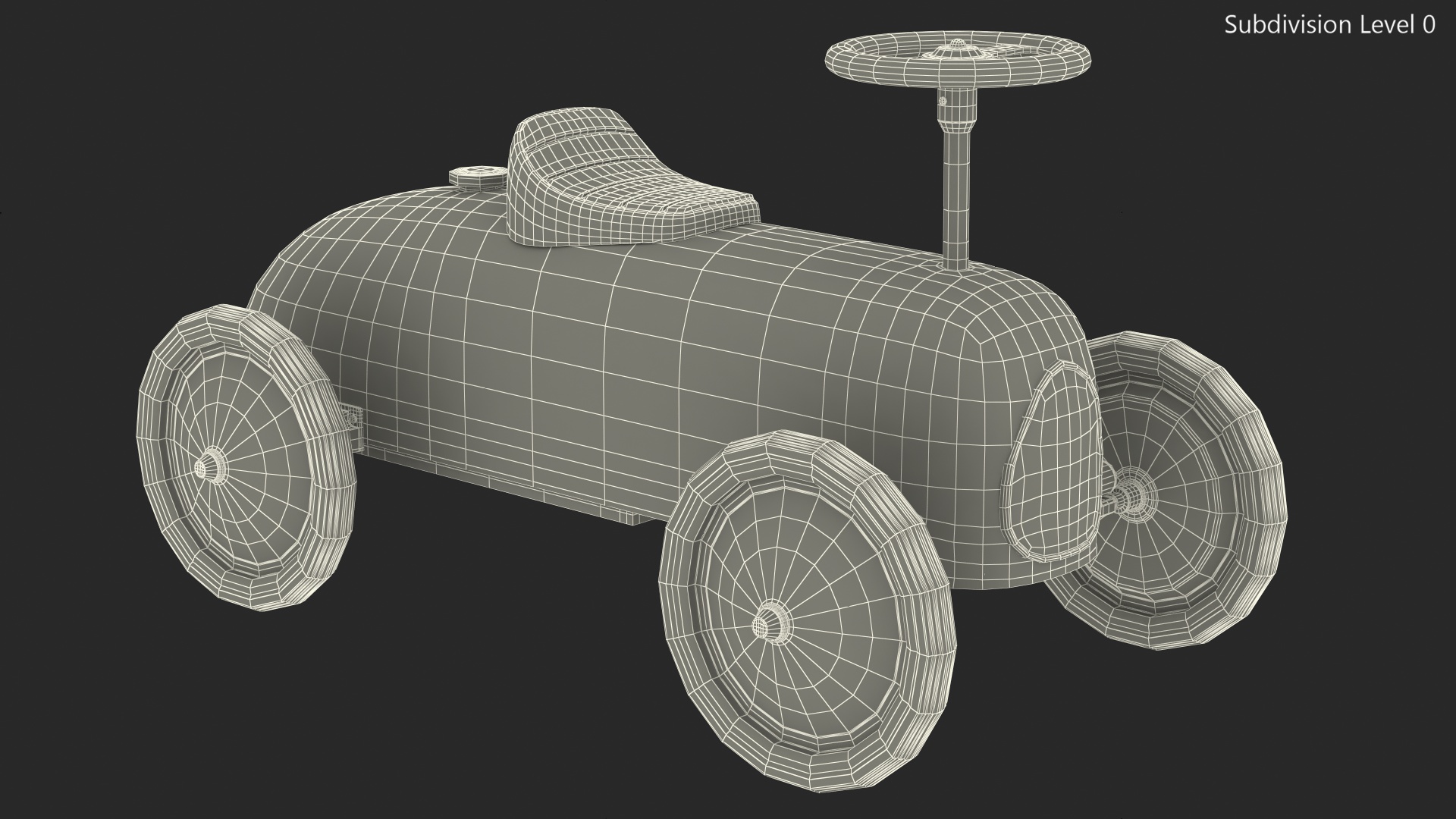 3D Vintage Push Car