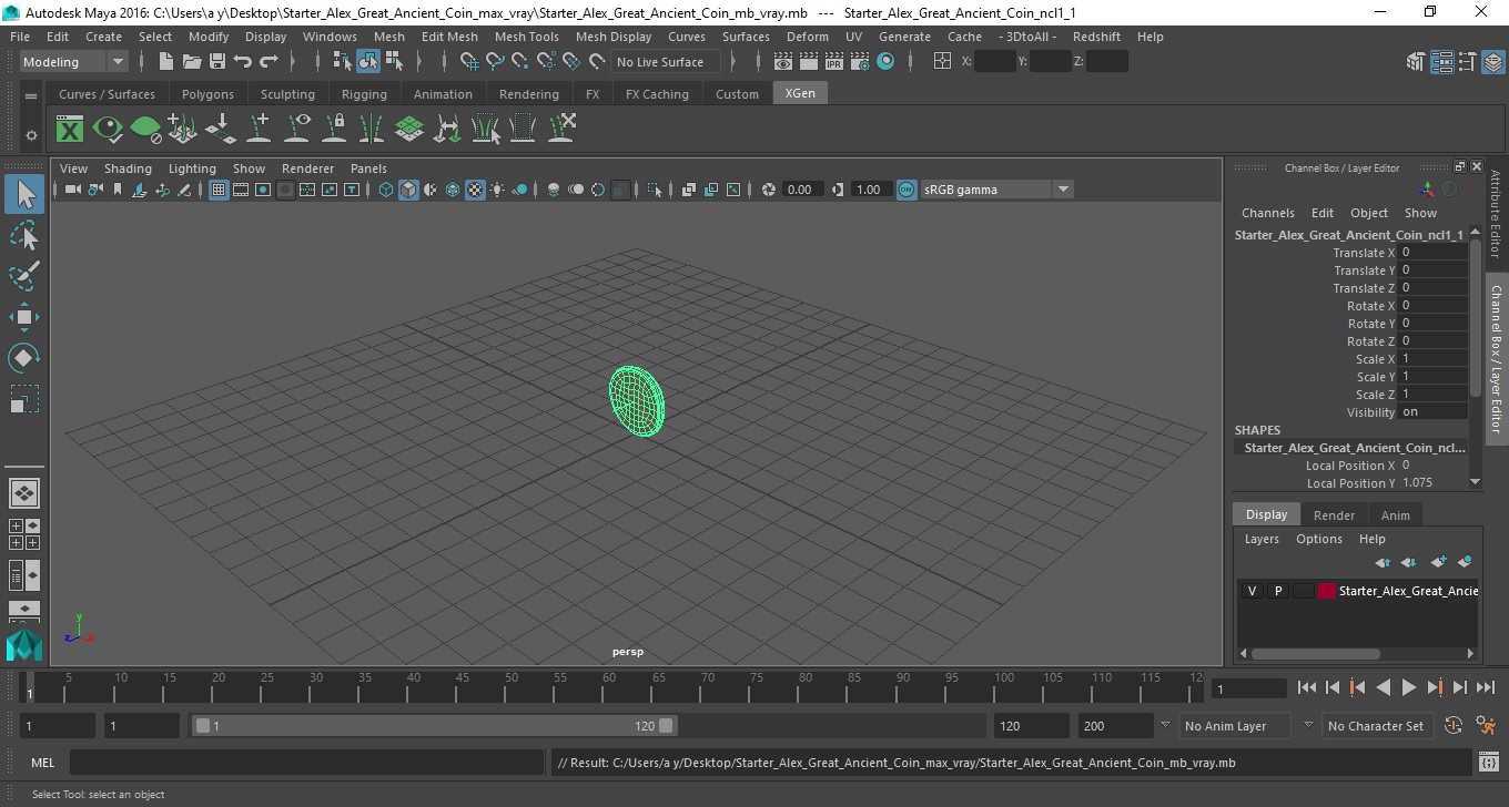 3D model Stater Alex Great Ancient Coin