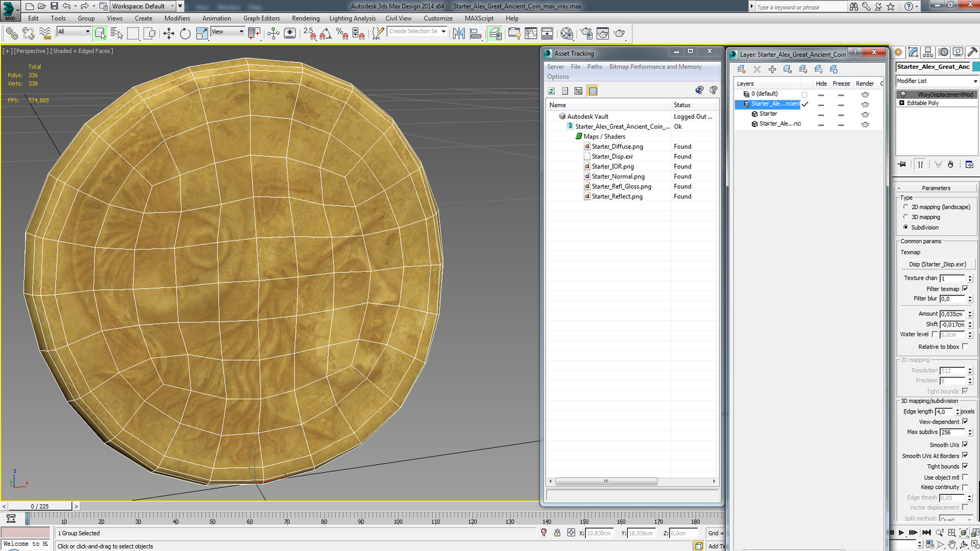 3D model Stater Alex Great Ancient Coin
