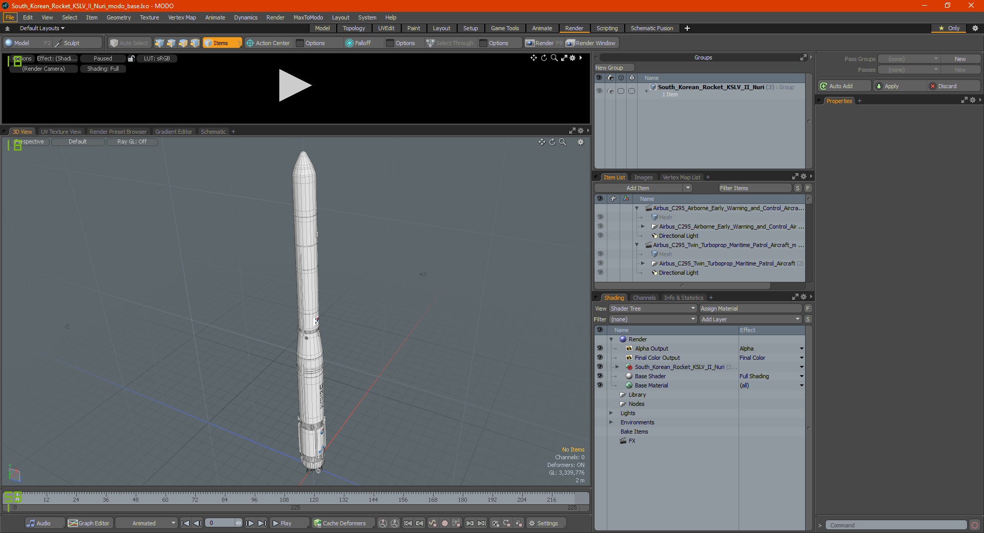 South Korean Rocket KSLV II Nuri 3D