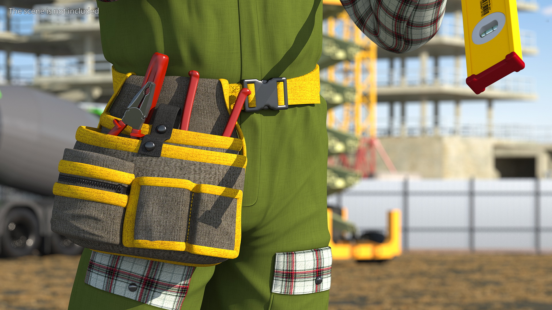 3D model Dark Skinned Black Builder Standing Pose